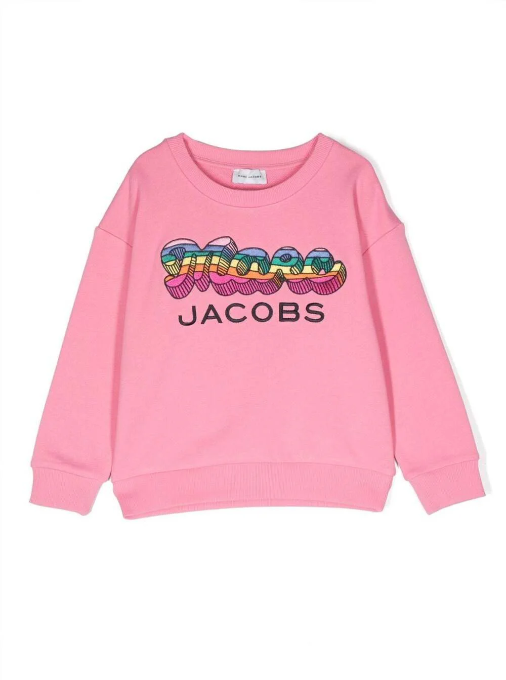 Marc Jacobs Kids Pink Crewneck Sweatshirt With Embroidered Logo Cotton Girl Sweatshirts