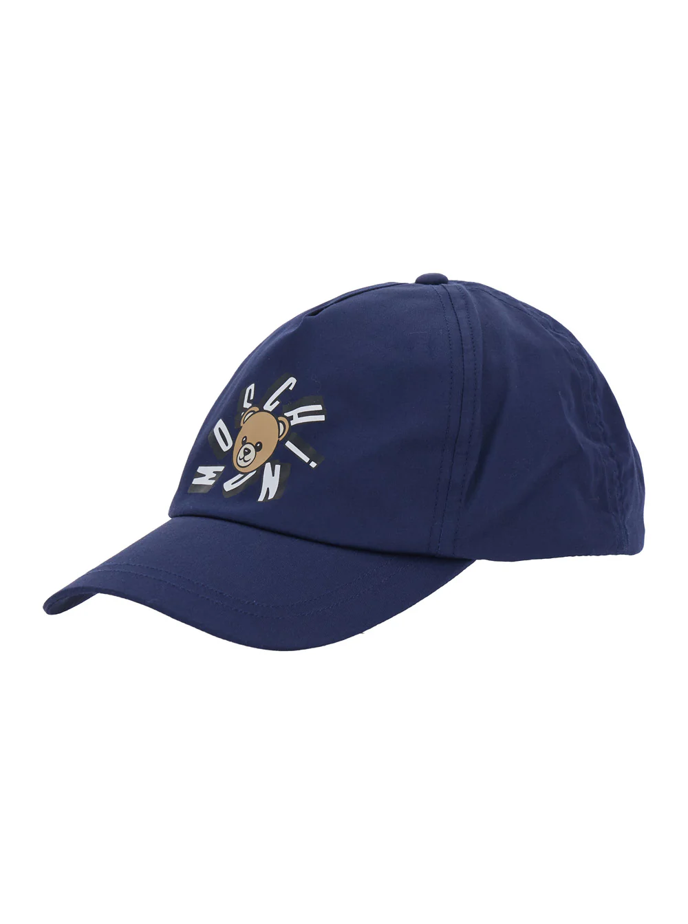 Moschino Kids Blue Cotton Logo Baseball Cap with Front for Kids Blu Hats And Gloves