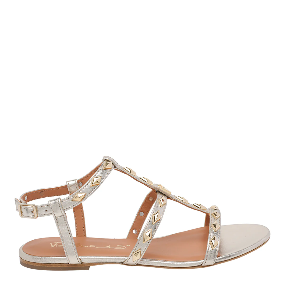 Via Roma 15 Sandals Grey Calf Leather/leather Sole