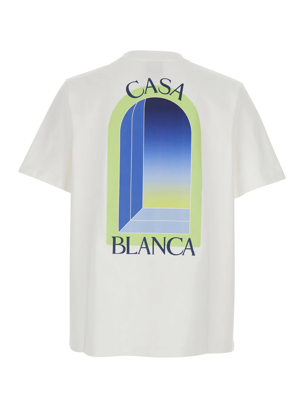 Casablanca White ARCHES T-Shirt with Round Neck and Short Sleeves for Men Tshirts Polo Shirts