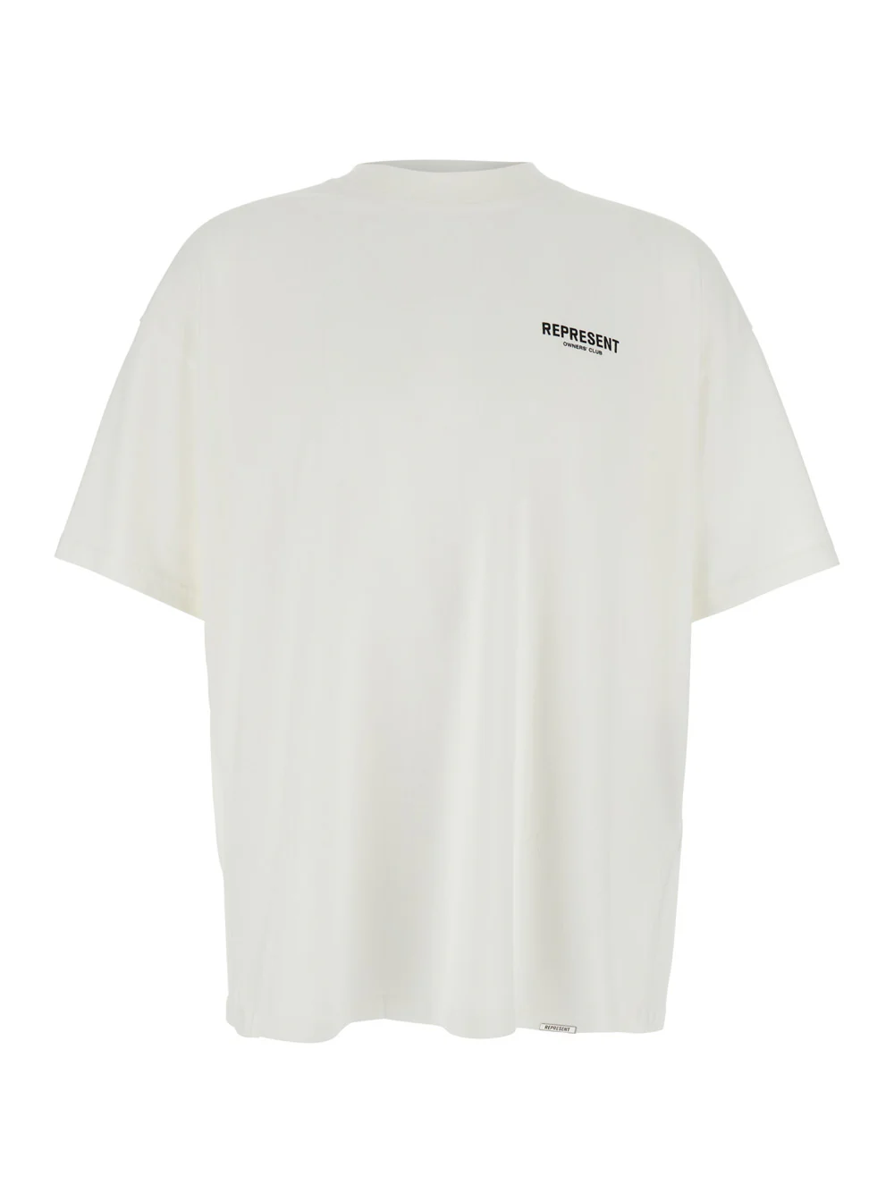 Represent White T-Shirt with Logo on the Front and Maxi Back in Cotton for Men Tshirts Polo Shirts