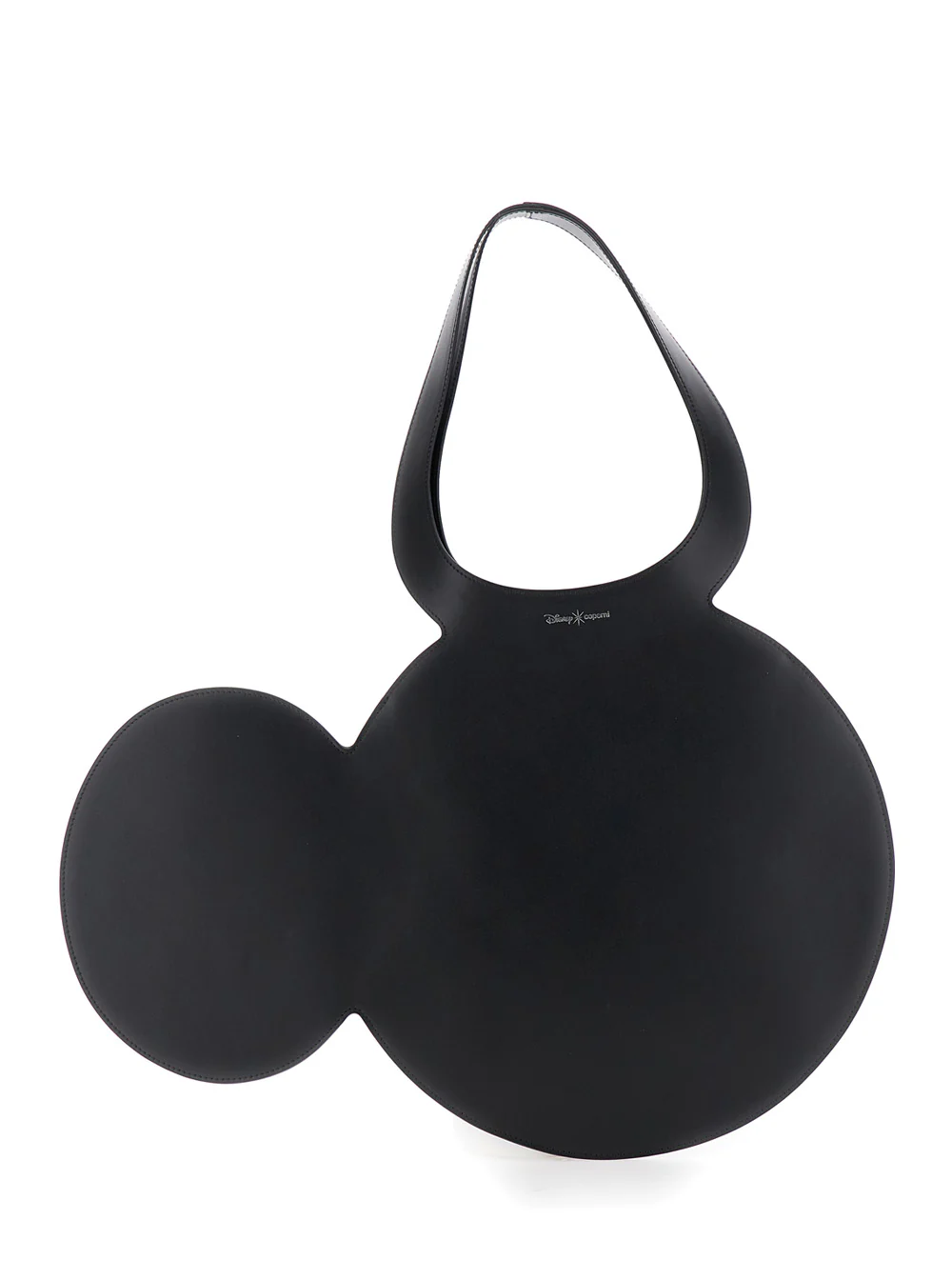 Coperni Mickey Black Handbag with Cut-Out Handle and Logo Lettering on the Front in Leather Woman Calf Hand Bags
