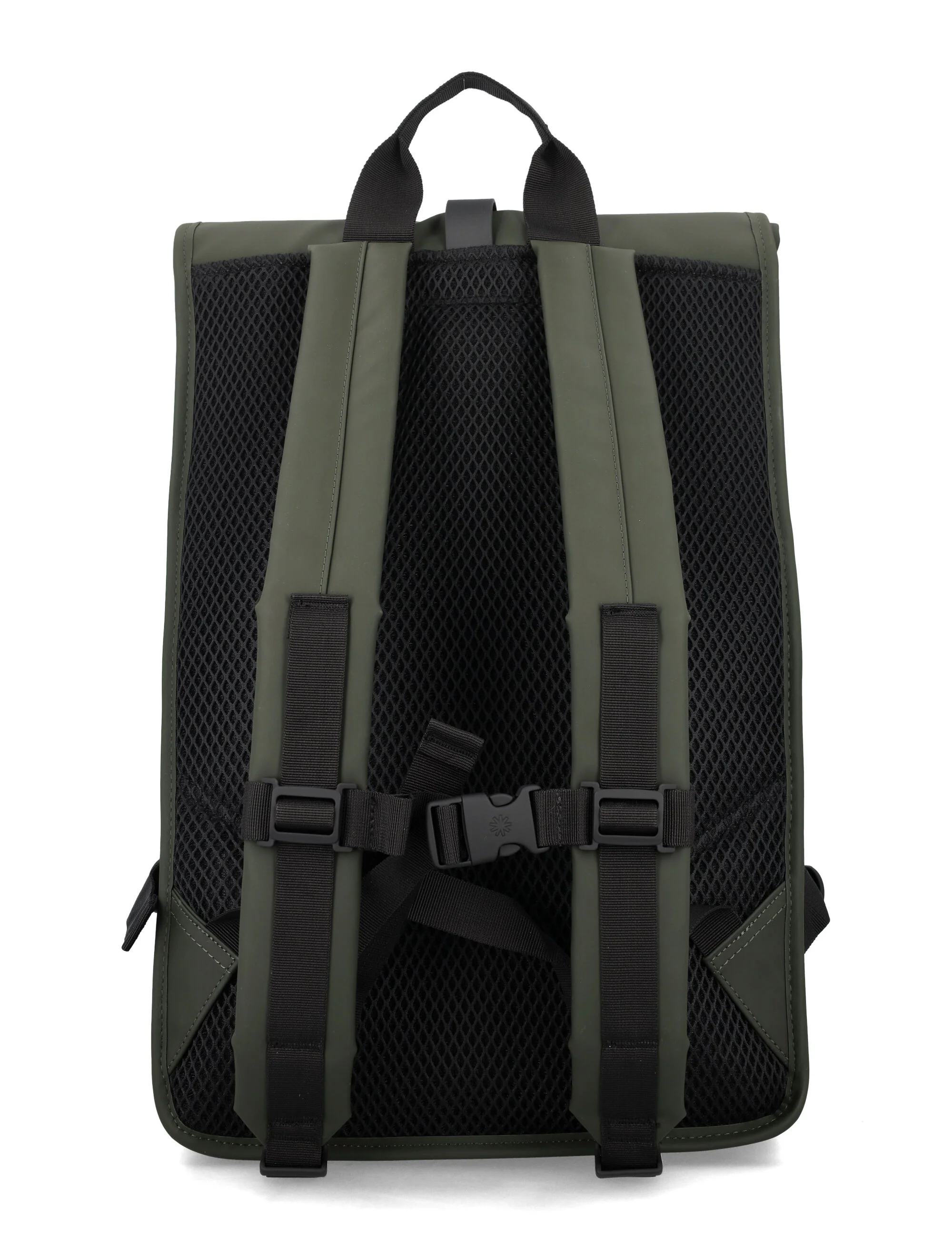 Rains Rolltop Large Waterproof Backpack with Laptop Pocket Green Polyester Coating
