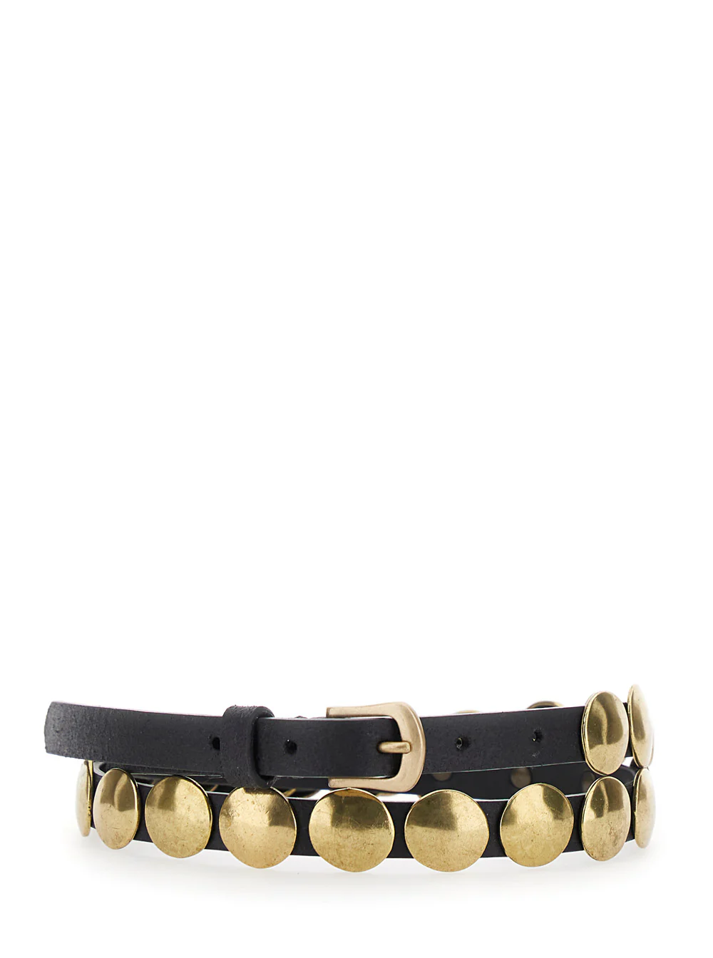 Golden Goose Trinidad Black Belt with Pin-Buckle Closure and Stud Details in Leather Woman Cow