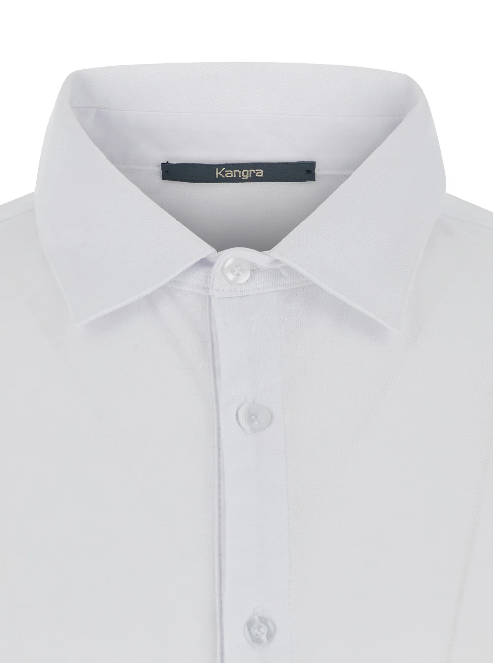 Kangra Shirt M-L with Light Piquet Collar White And Blouses