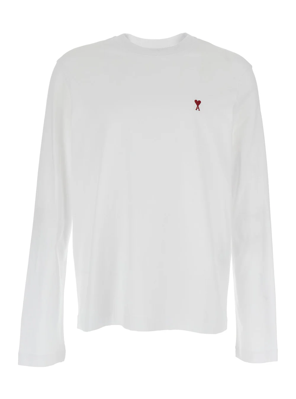 AMI Paris White T-Shirt With Logo On The Front Cotton Men Biologic Tshirts And Polo Shirts