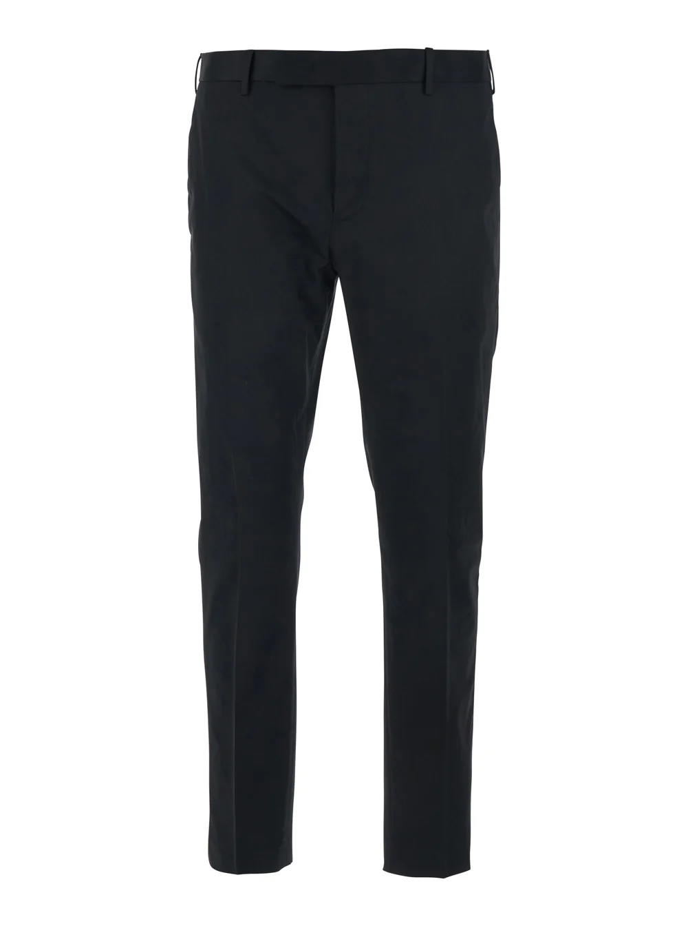 Pt Torino Black Trousers with Belt Loops and Welt Pockets on the Back in Cotton for Men Elastane