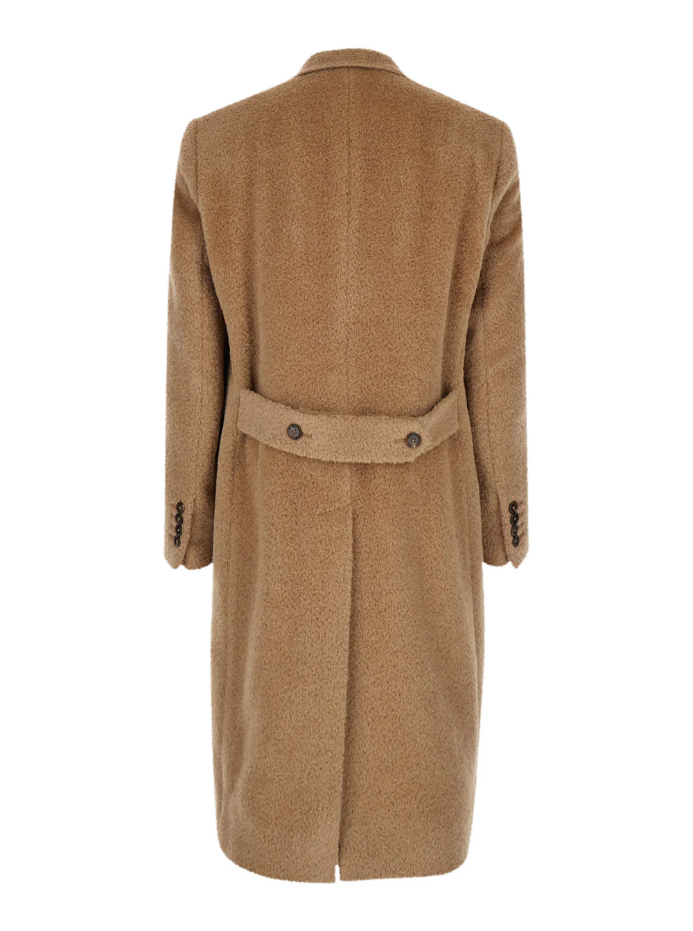 Dolce & Gabbana Beige Double-Breasted Coat with Peak Revers in Wool Blend Man Llama Virgin Polyamid Outerwear