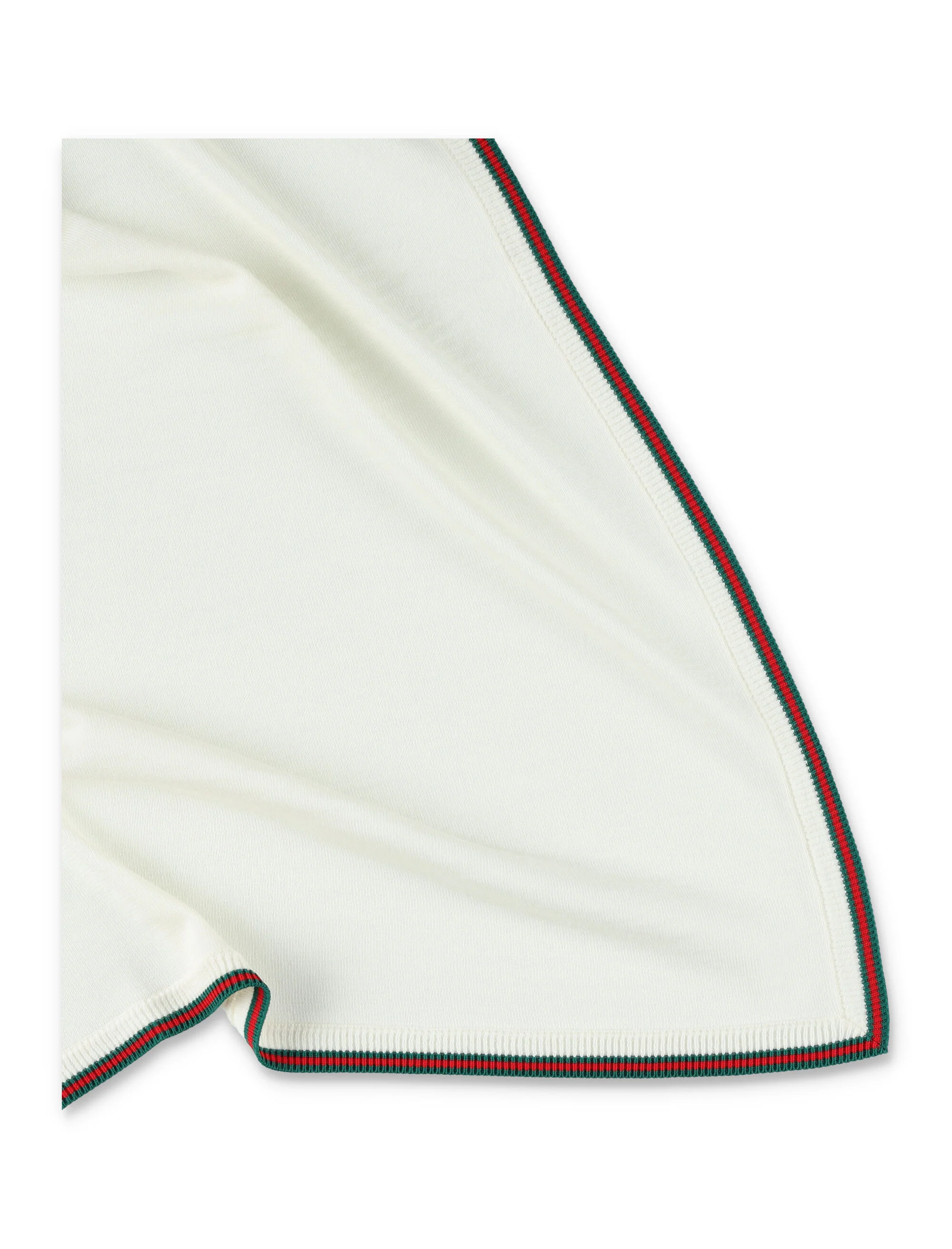 Gucci Baby Wool Web Blanket Off White Fabric
