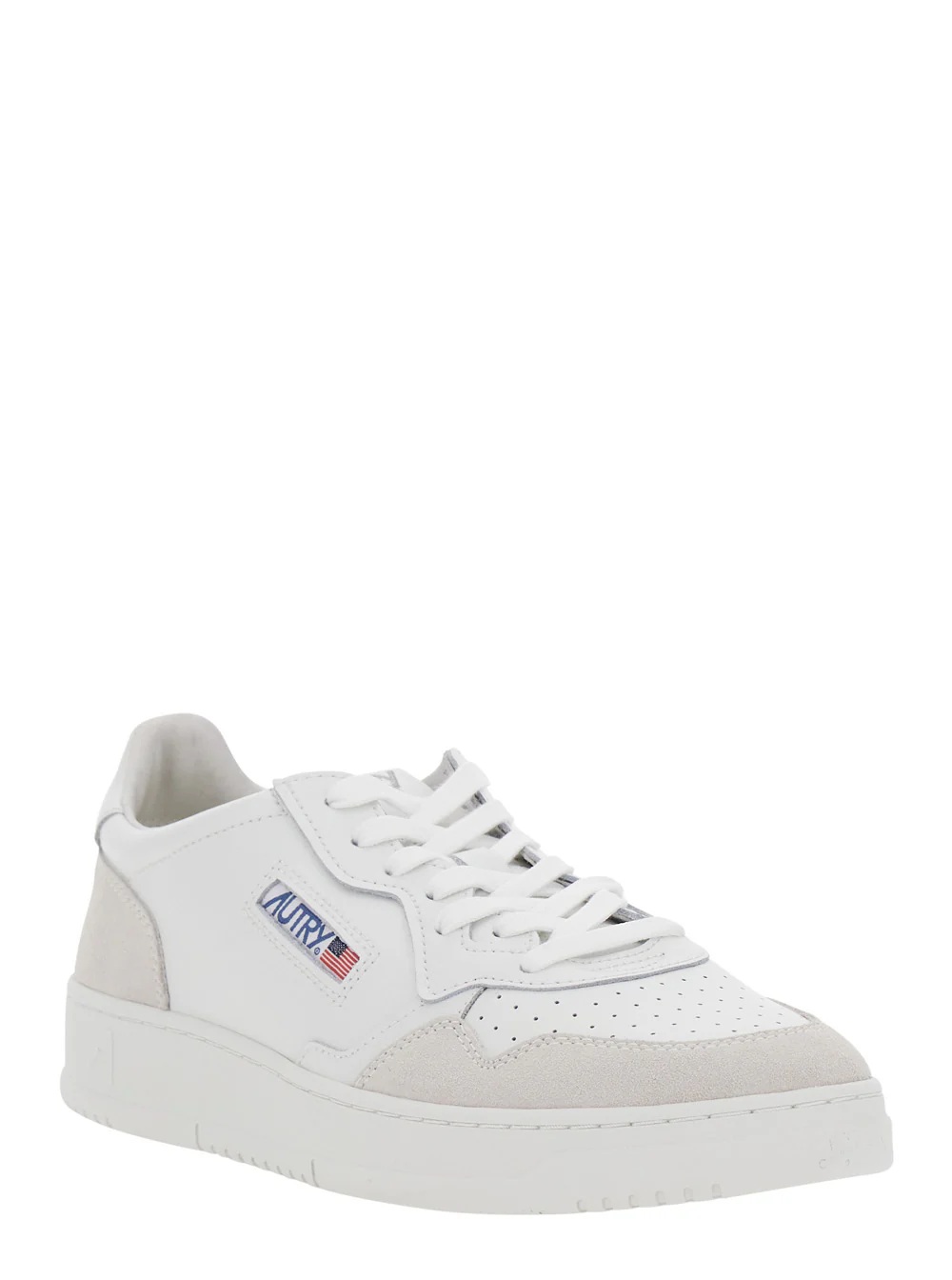 Autry Medalist White Sneaker Low Top With Logo Patch On Tongue And Side In Leather Women