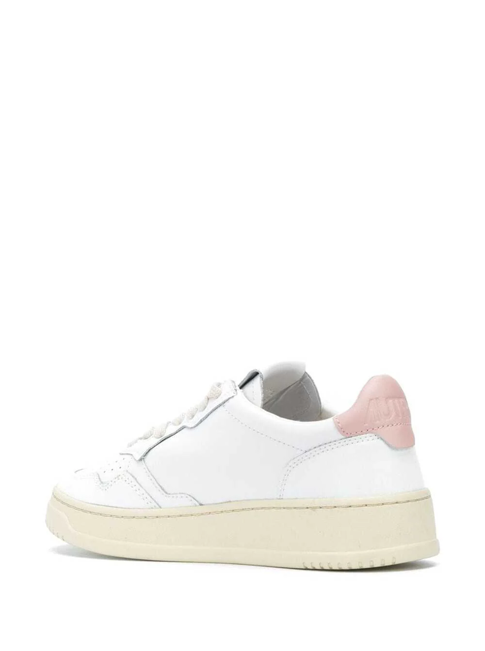 Autry Low Sneakers Medalist With Contrast Heel White Leather For Women Pink Cow