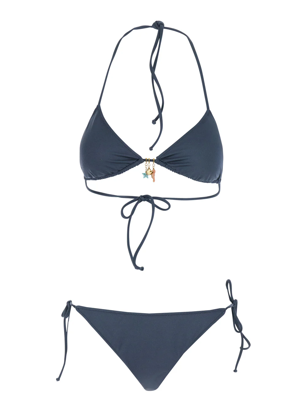 Mc2 Saint Barth Kids LEAH TEEN - SHINY CHARMS 16H Bikini Gray with details in Tech Fabric Women Grey Beachwear