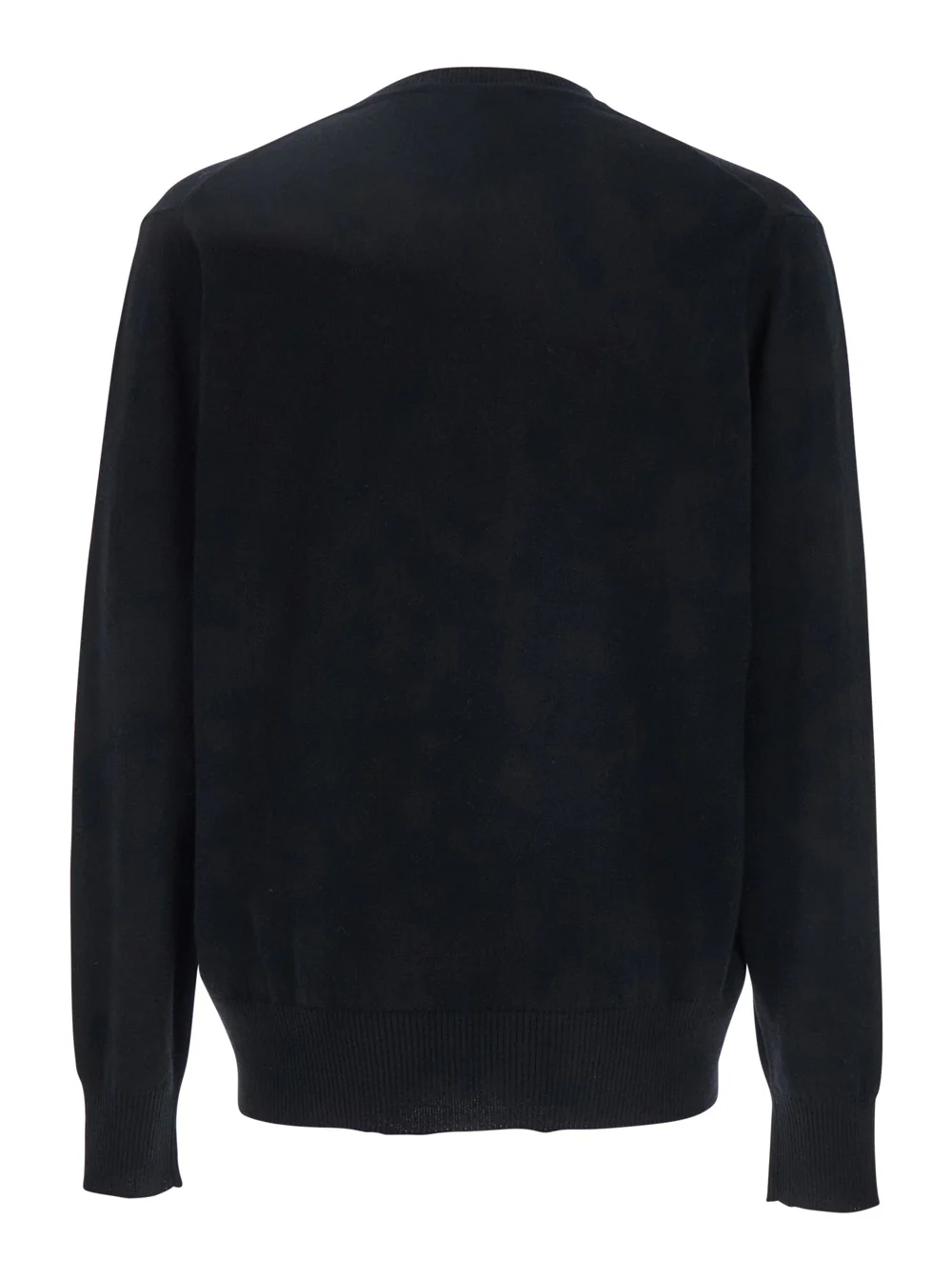 Vivienne Westwood Alex Black Crewneck Sweater with Orb Logo Detail on the Front in Wool and Cashmere Woman Merino Jersey