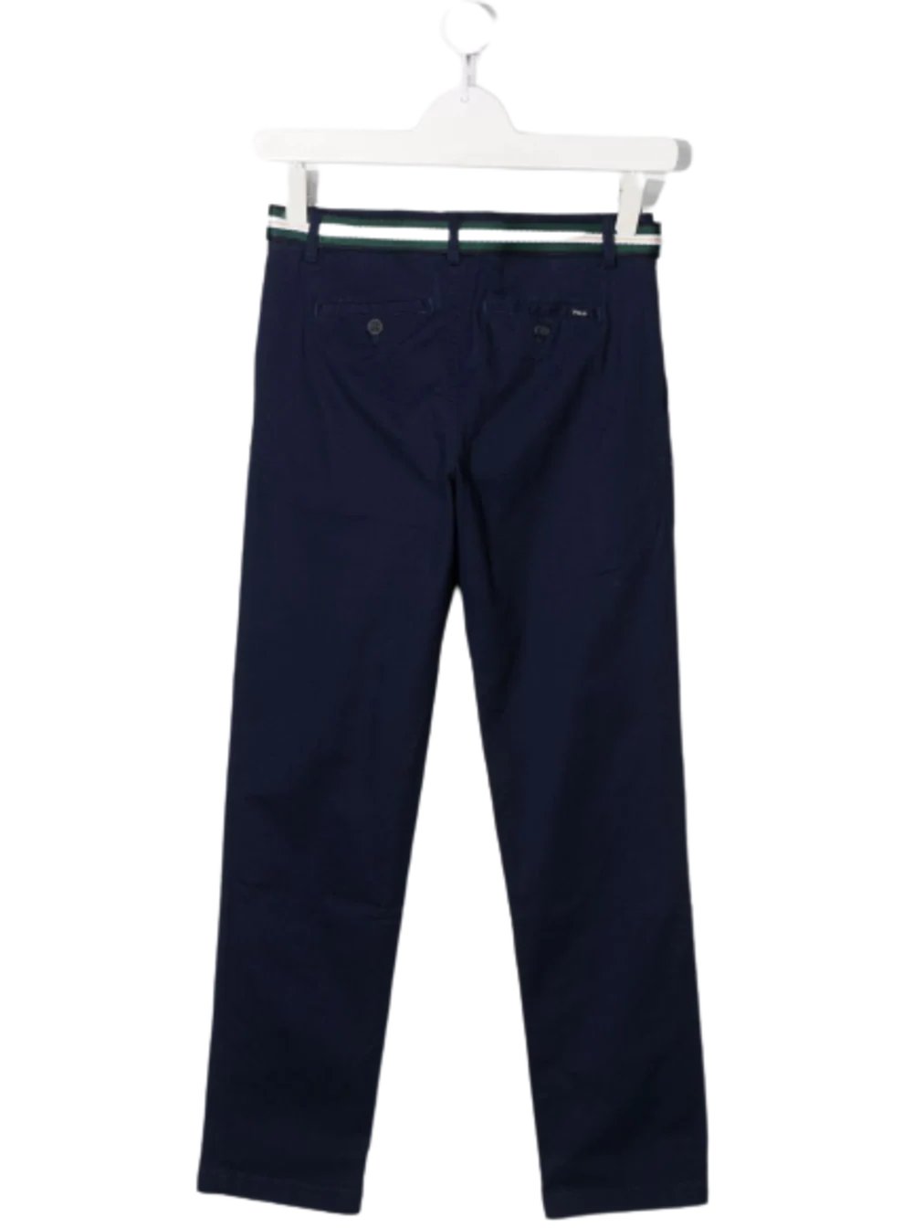 Polo Ralph Lauren Kids Boys Blue Cotton Trousers With Belt Blu Elastane