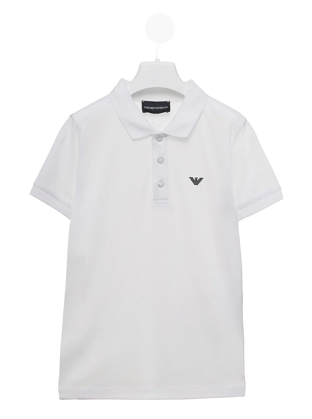 Emporio Armani Kids Boys White Polo Shirt With Logo Cotton Tshirts And