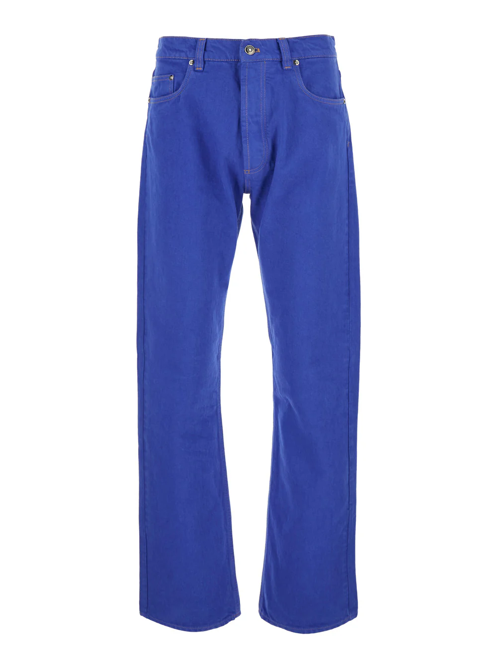 Versace Blue Fermo In Bull Jeans With Five Pockets For Men Blu Cotton