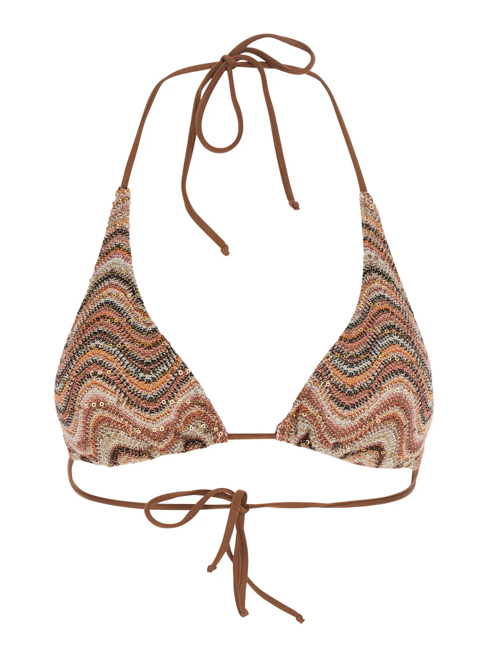 Mc2 Saint Barth Bikini Guiana Rachel Paillettes Sea Wave 18 Multicolor Tech Fabric Women Polyamide Elastane Beachwear