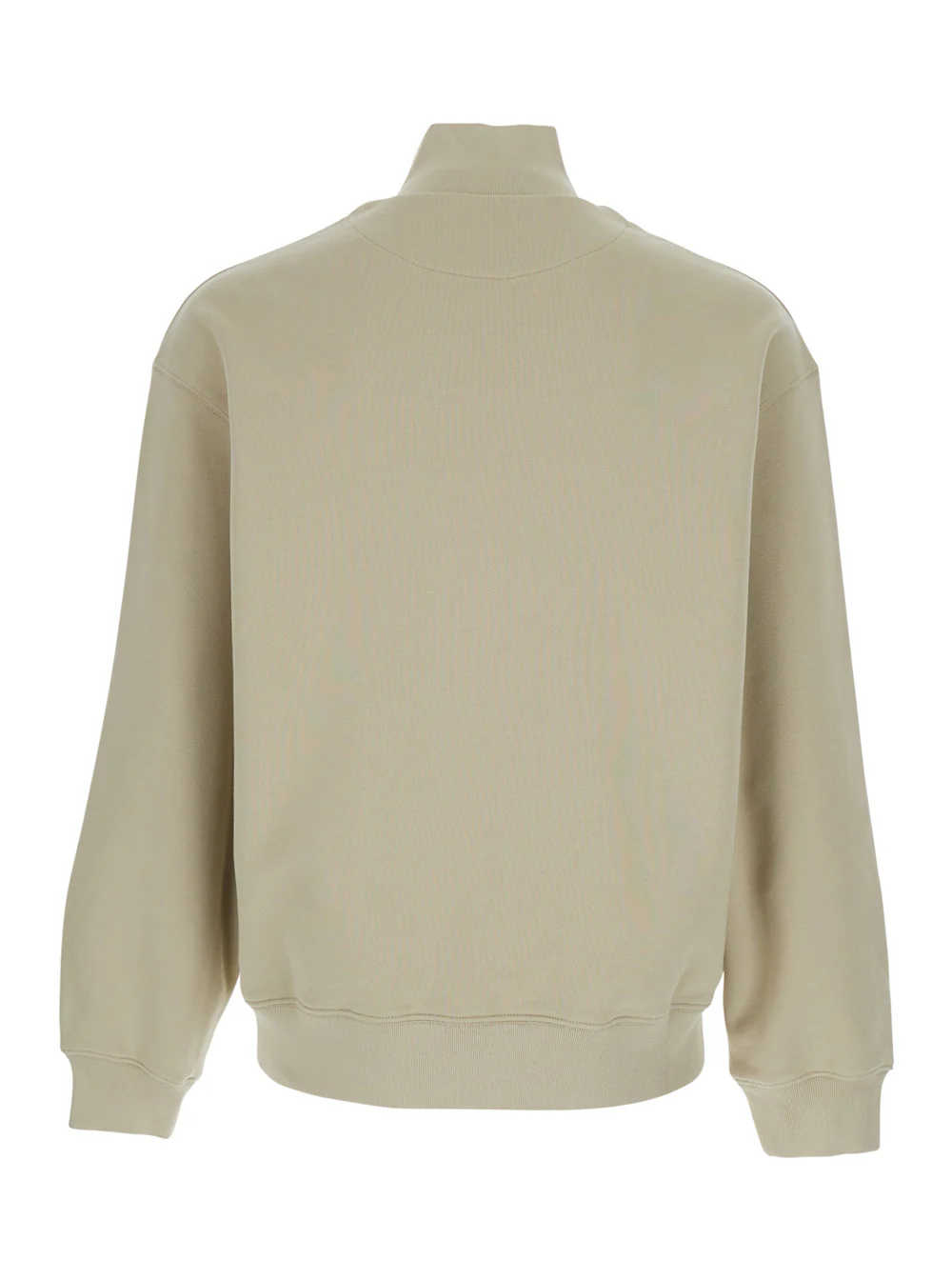 Maison Kitsuné Green High Neck Sweatshirt with Logo Patch for Men Cotton Sweatshirts Maison Kitsuné Green High Neck Sweatshirt with Logo Patch for Men Cotton Sweatshirts