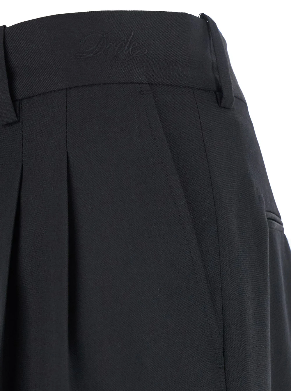 DrôLe De Monsieur Le Pantalon Golfeur Black Pants With Hidden Closure At The Front Wool Blend For Men Virgin Polyester Trousers
