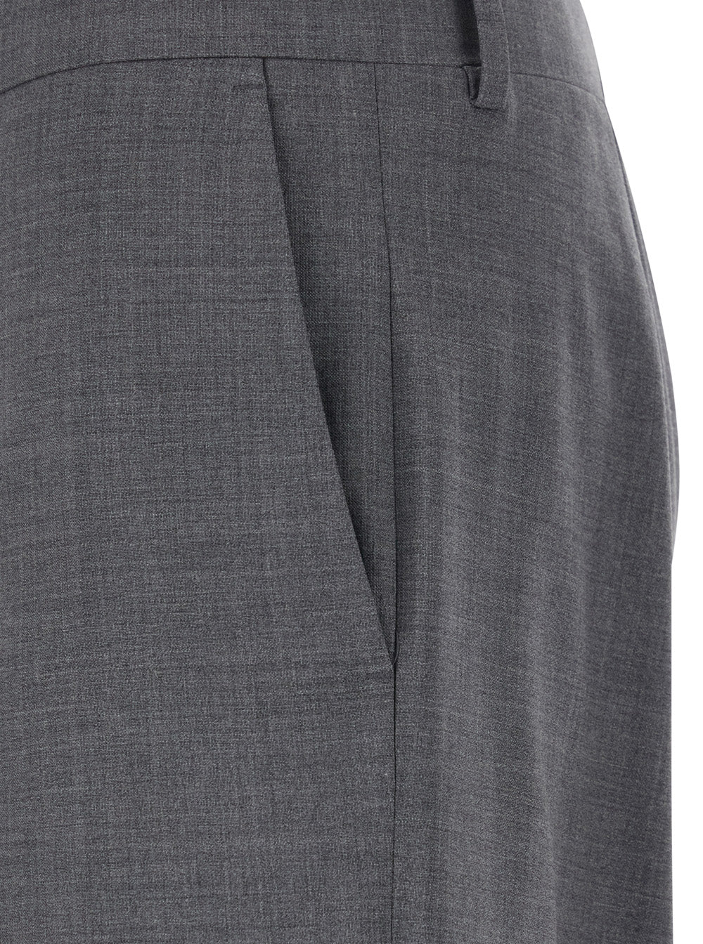 Emporio Armani Tailored Gray Wool Trousers with Back Welt Pocket for Women Grey Virgin Elastane