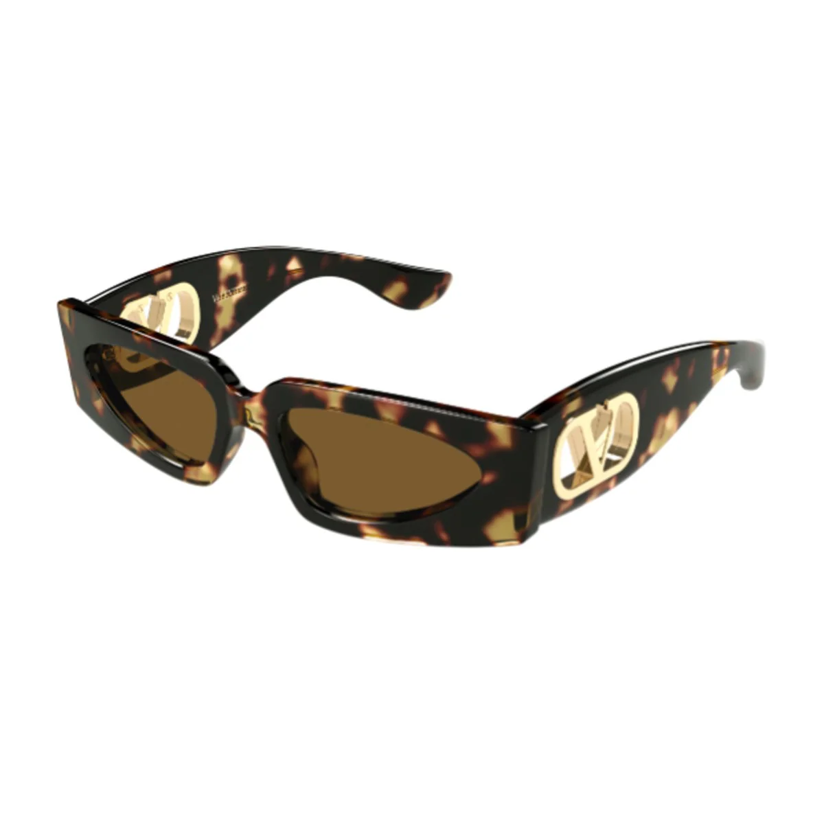 Ottica Lucciola Valentino Vg0001s Linea V Logo Havana Acetato Riciclato Sunglasses