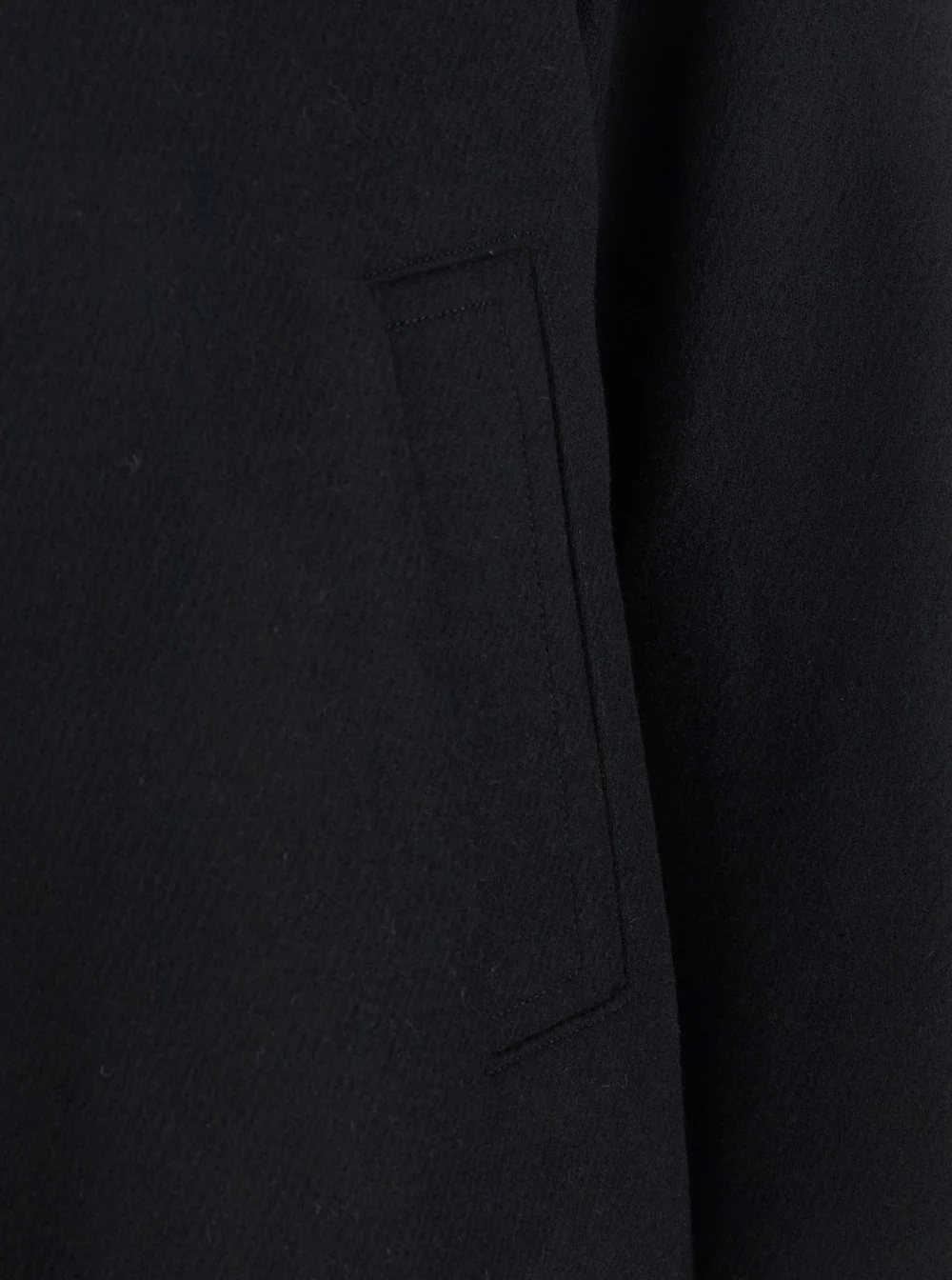 After Pray Regards Black Jacket with Front Zip Closure in Wool Blend Man Nylon Outerwear