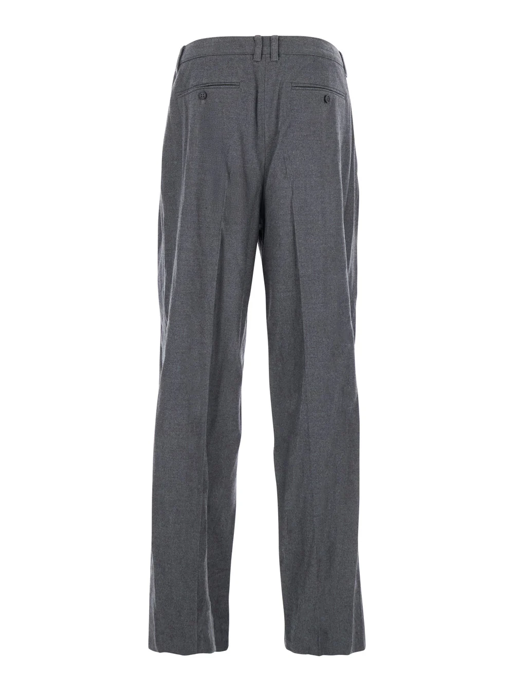 Dunst Grey Tailored Trousers with Front Pleats in Fabric Man Polyester Wool Rayon