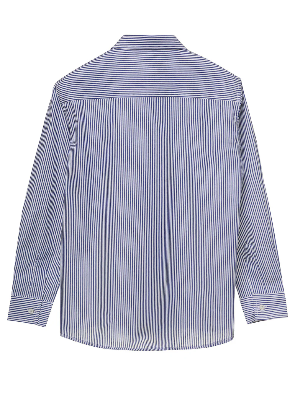 Il Gufo Kids Blue Striped Shirt With Buttons Cotton Boy Blu And Blouses