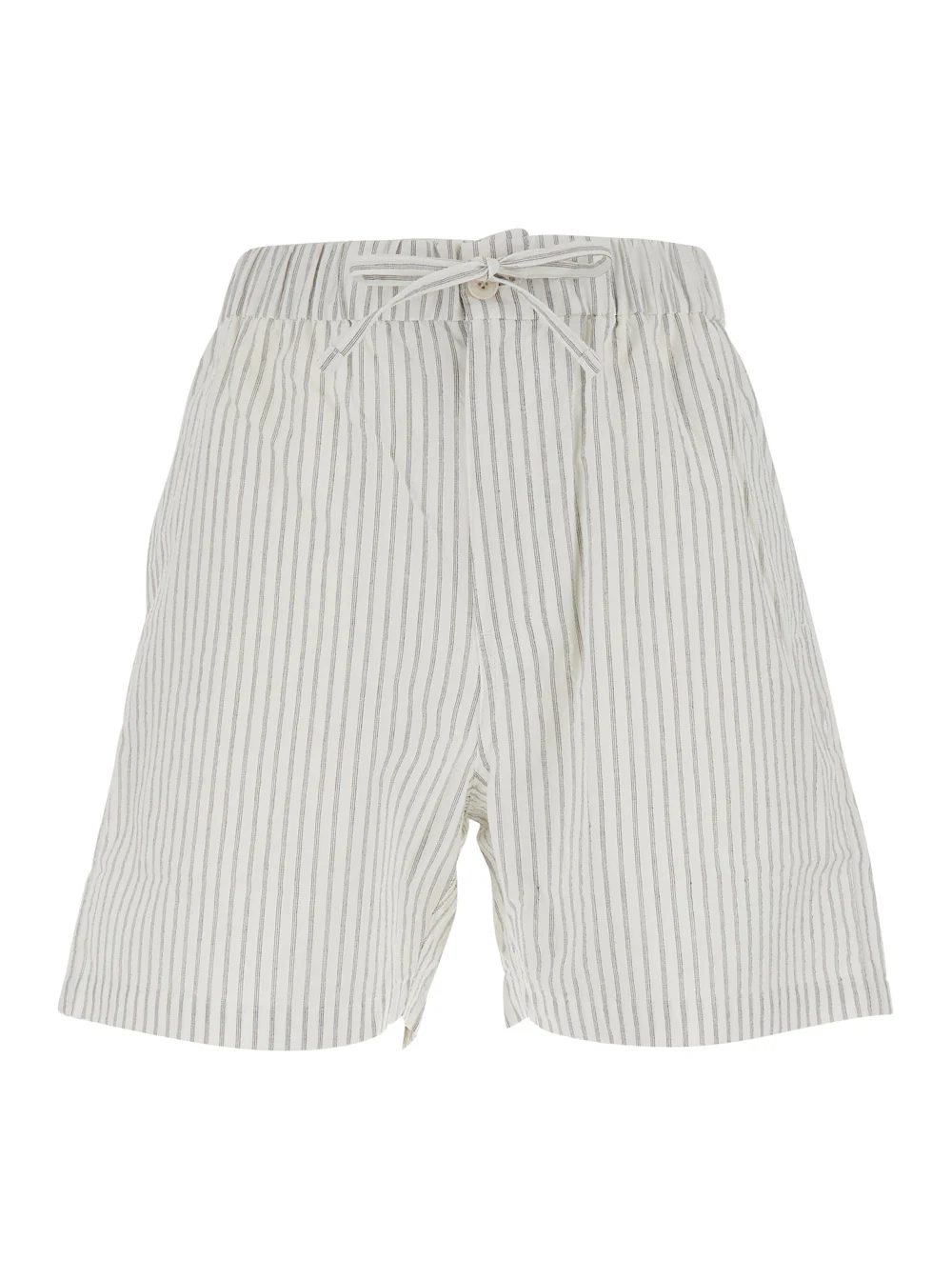 Coor Black STRIPE COTTON LOUNGE SHORTS in Men And Bermuda