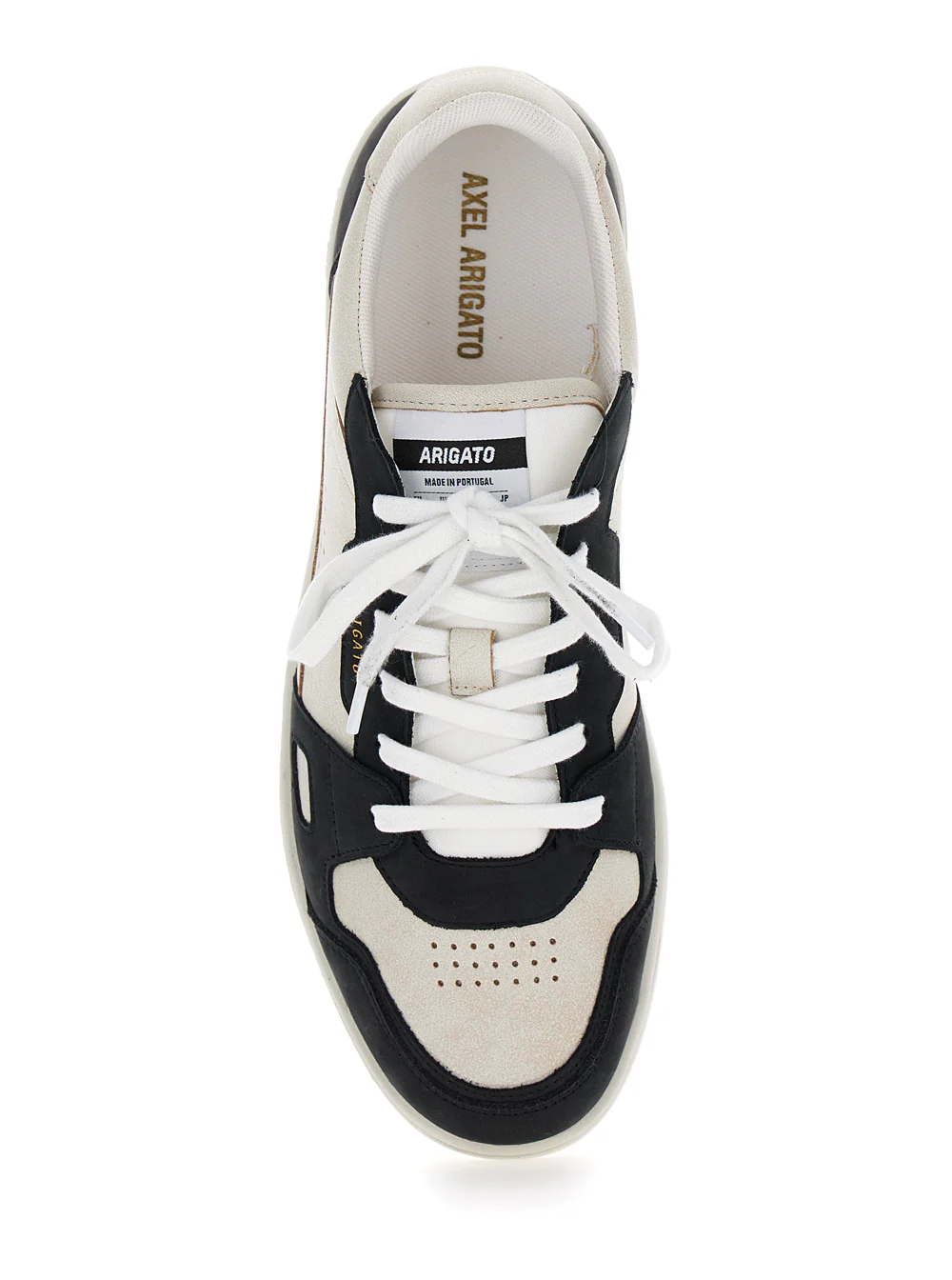 Axel Arigato Mens Black and Beige Leather Logo Dice Lo Bicolor Sneakers White/black Recycled Polyester