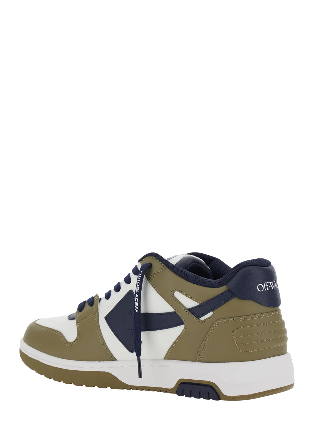 Off-White Sneakers OUT OF OFFICE Green with Rubber Sole in Leather for Men Calf