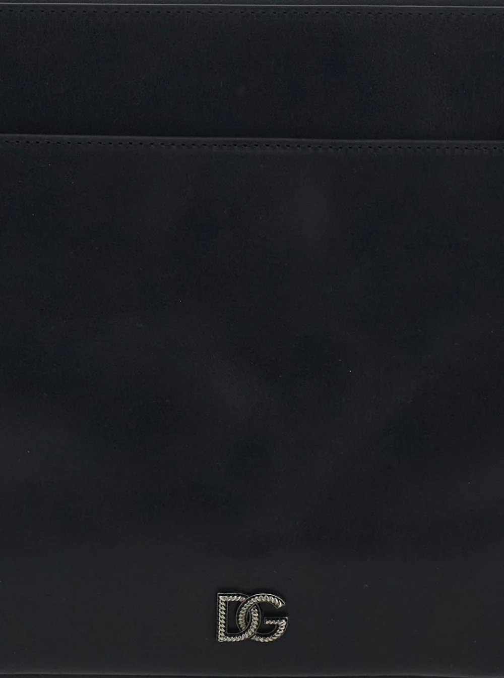 Dolce & Gabbana Black Clutch with Wrist Strap and Logo Plate in Leather for Men Cotton Viscose Clutches Pochettes
