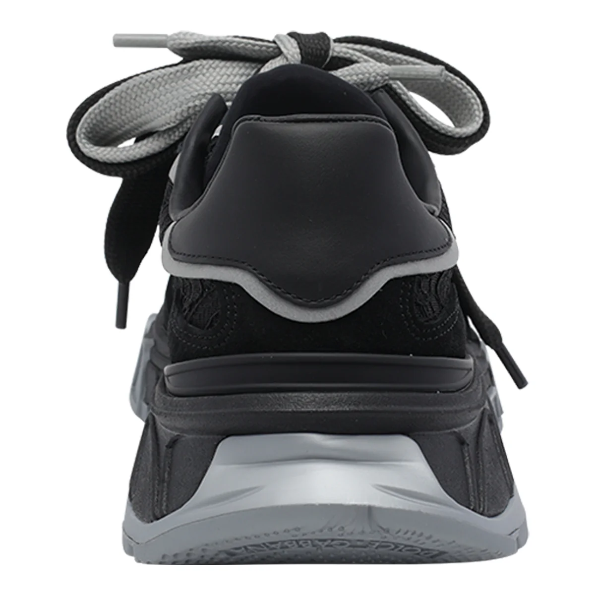 Dolce & Gabbana Sneakers Black Leather Fabric Rubber Sole