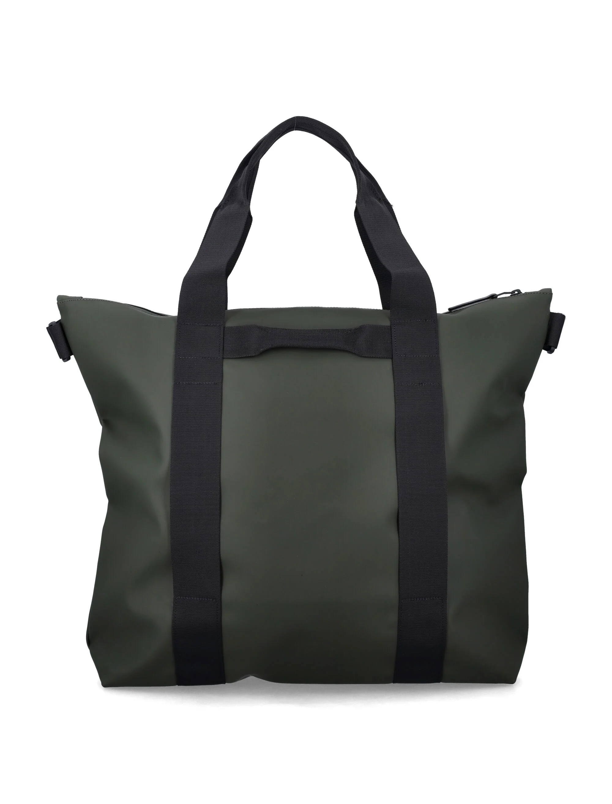 Rains Black Waterproof Tote Bag Green Polyester Coating