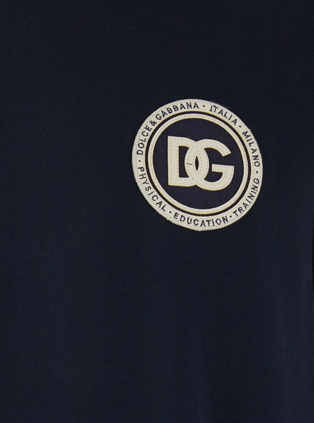 Dolce & Gabbana Blue T-Shirt with Logo Embroidery on the Front for Men Blu Cotton Tshirts And Polo Shirts