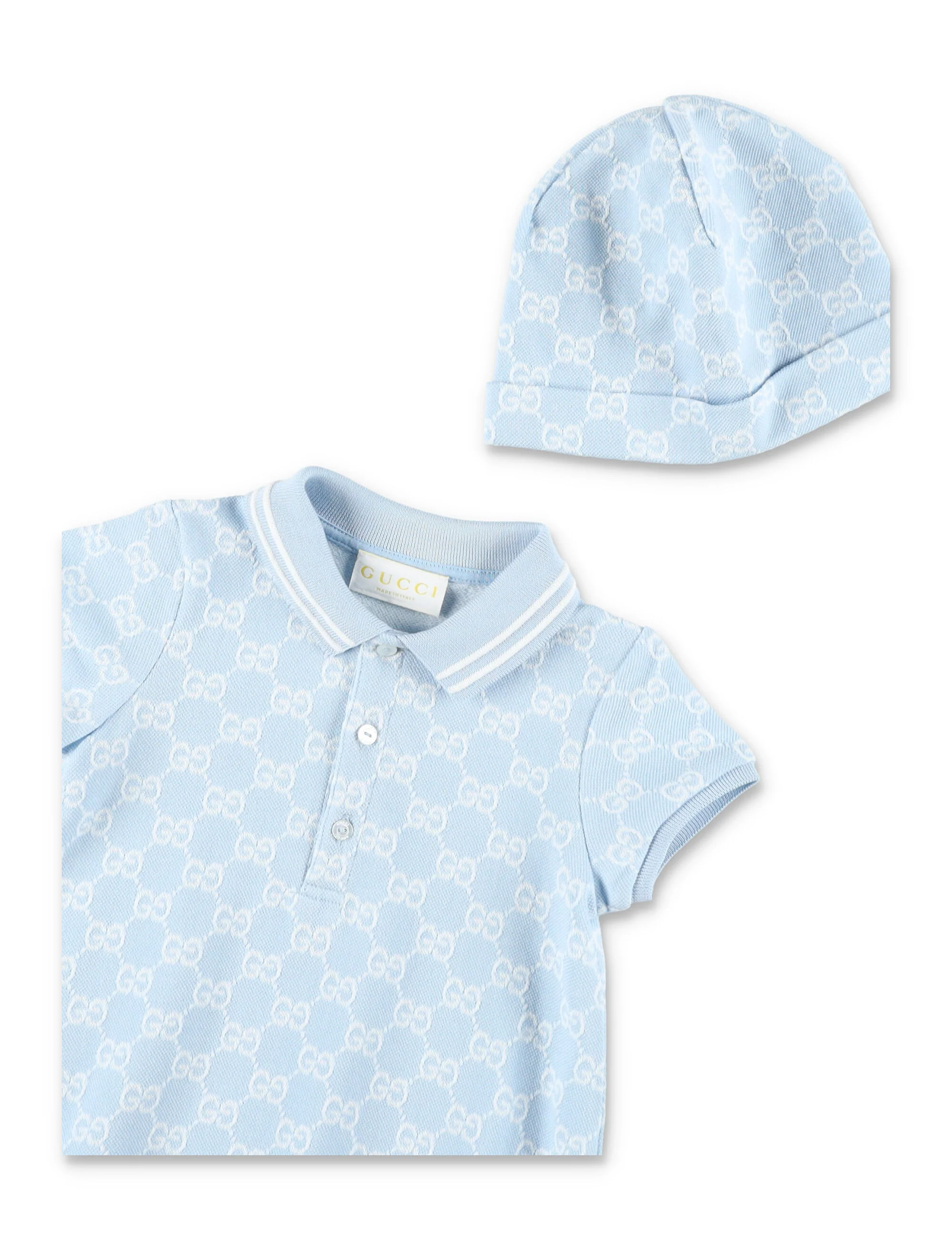 Gucci Baby cotton two-piece set Blue/white