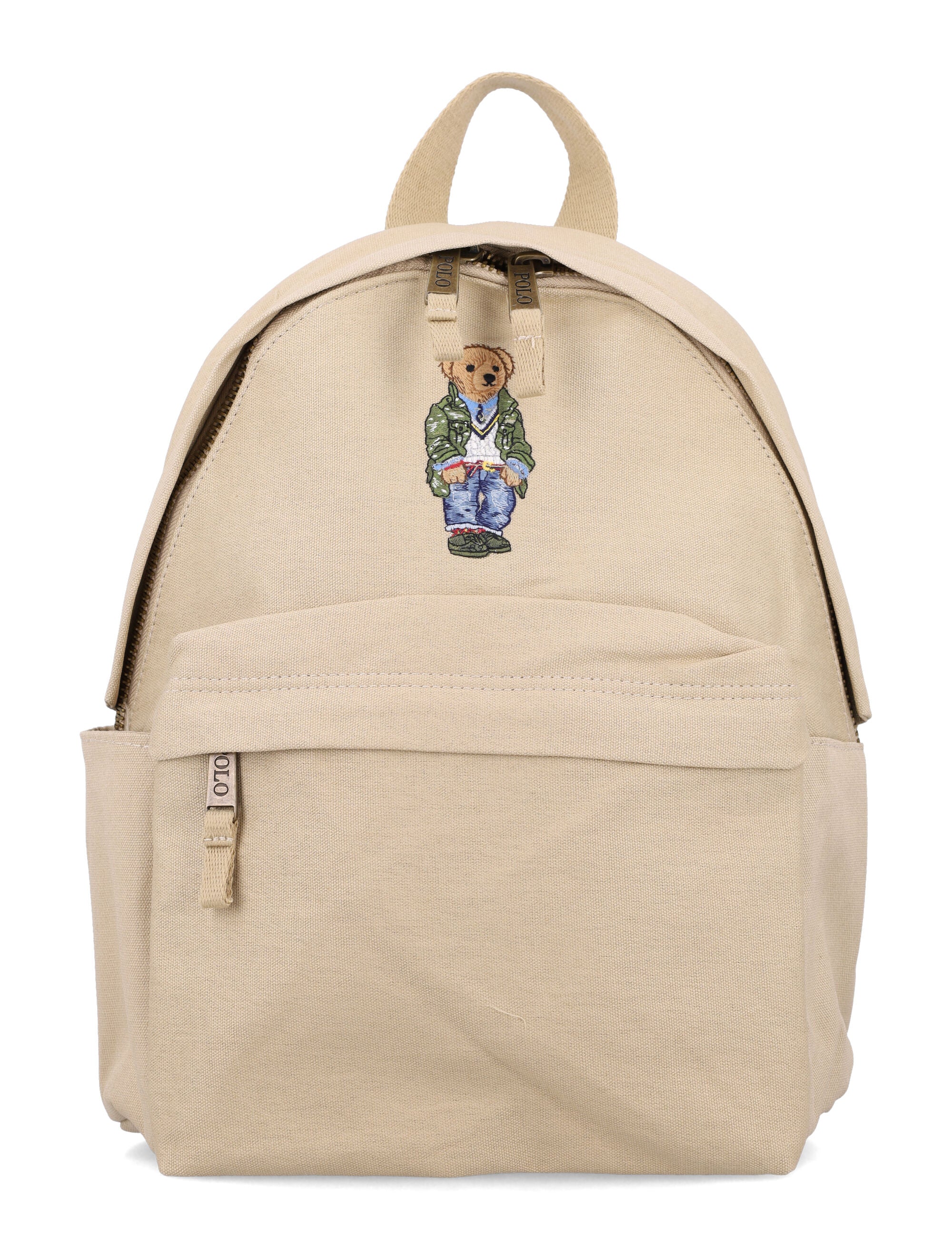 Polo Ralph Lauren Bear Kids Backpack Beige Cotton