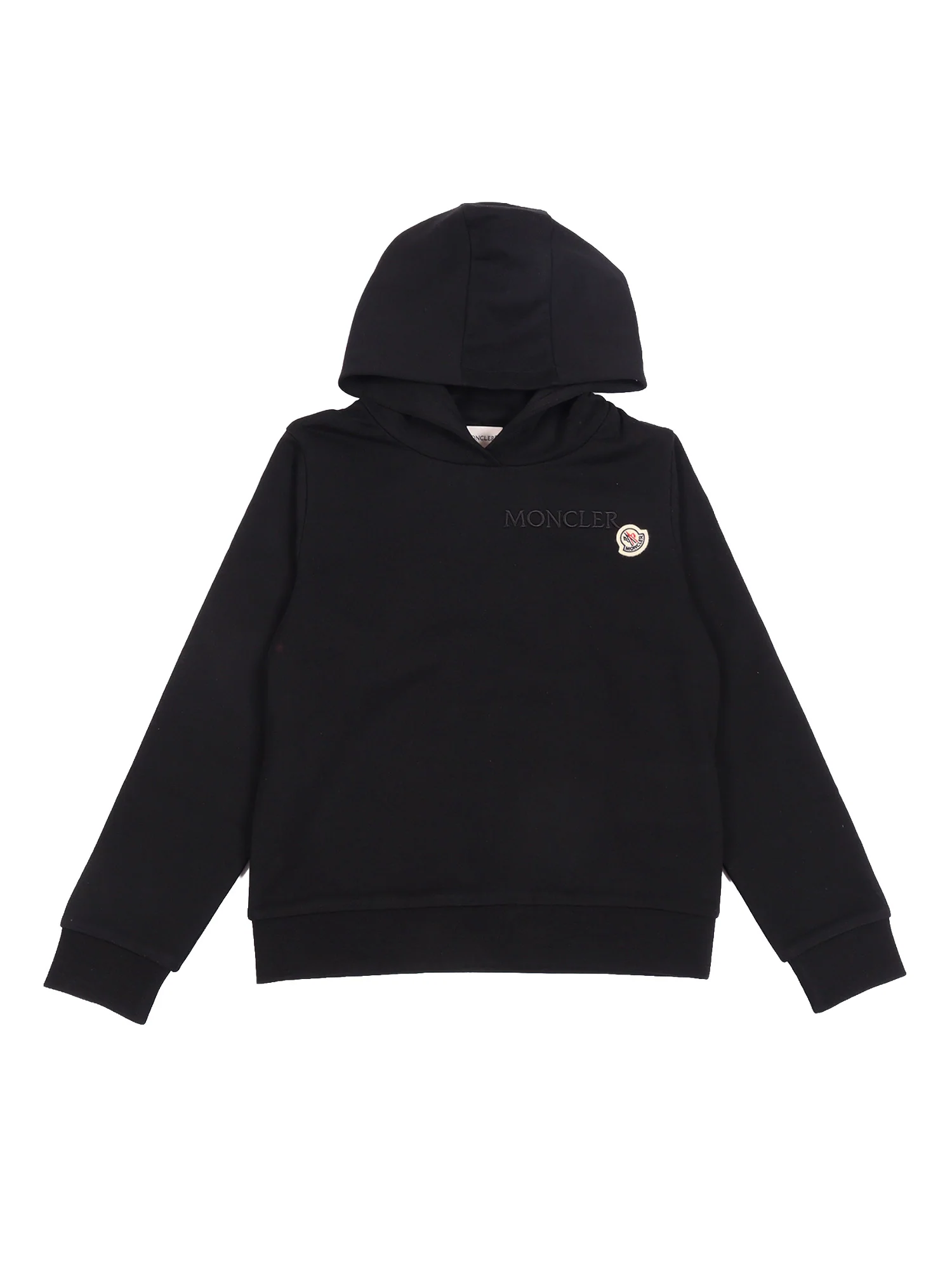 Moncler Enfant HOODIE SWEATER Black Cotton Hood Lining Crewneck