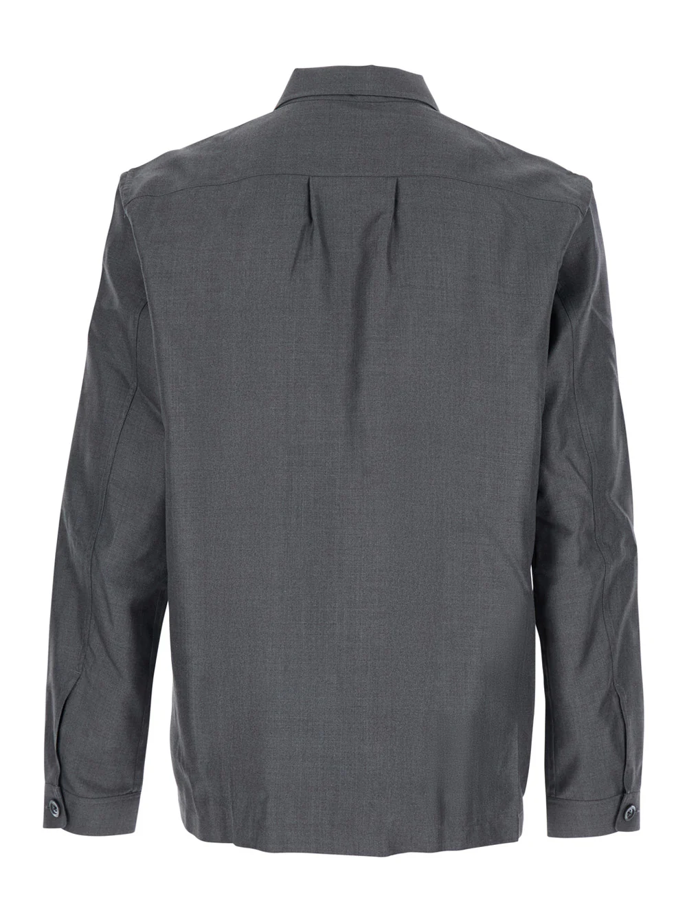 Tom Ford Grey Shirt with Chest Pocket in Silk Man And Blouses