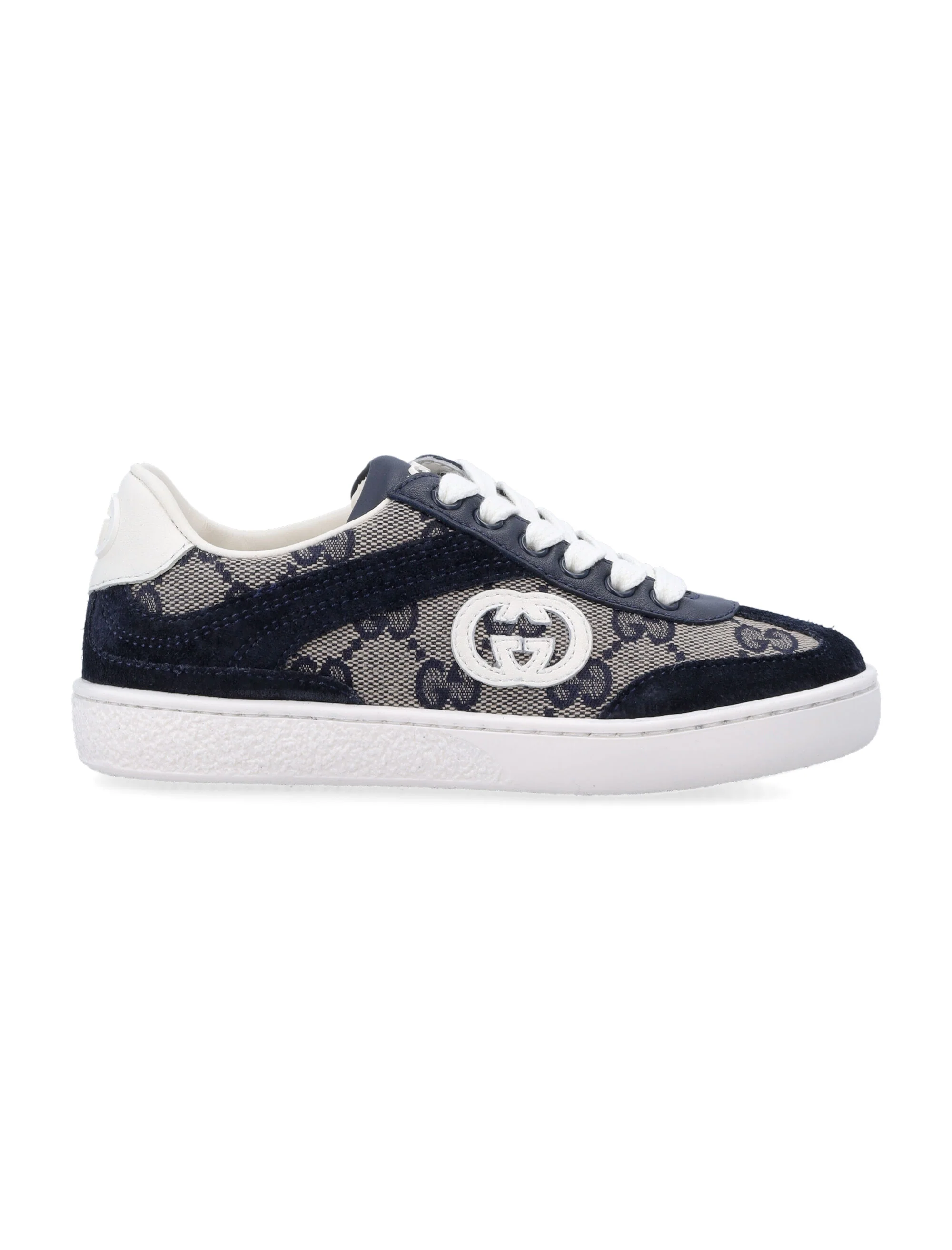 Gucci Kids GG Sneakers Blu Calf Skin