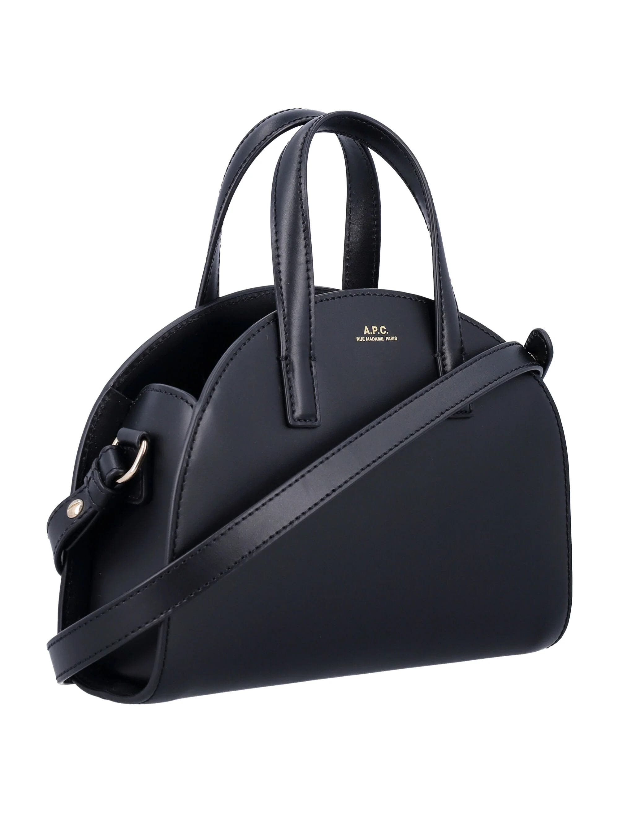 A.P.C. Tote Demi Lune small Black Cow Leather