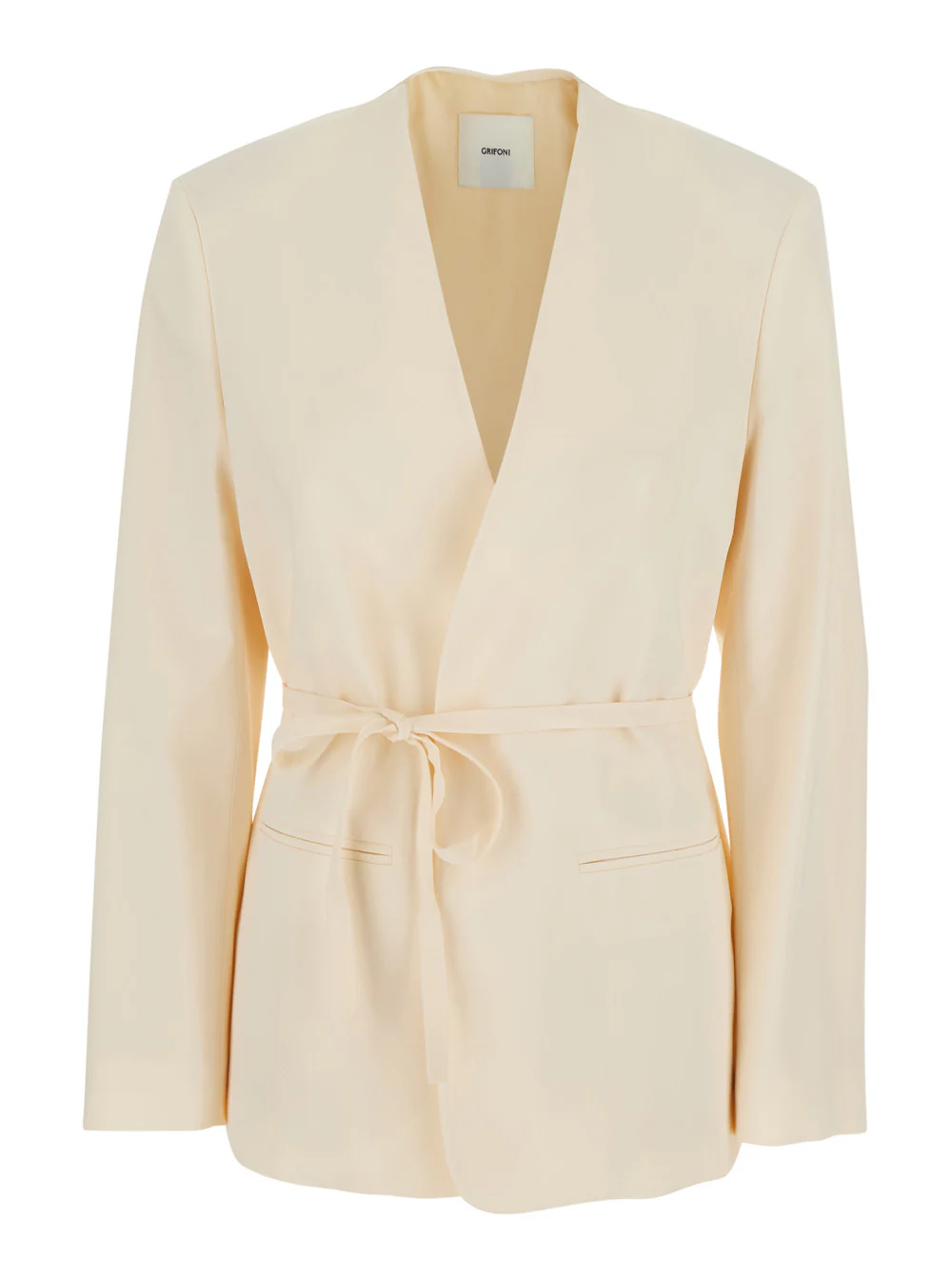 Grifoni White Jacket with Front Closure and Pockets for Women Blazers