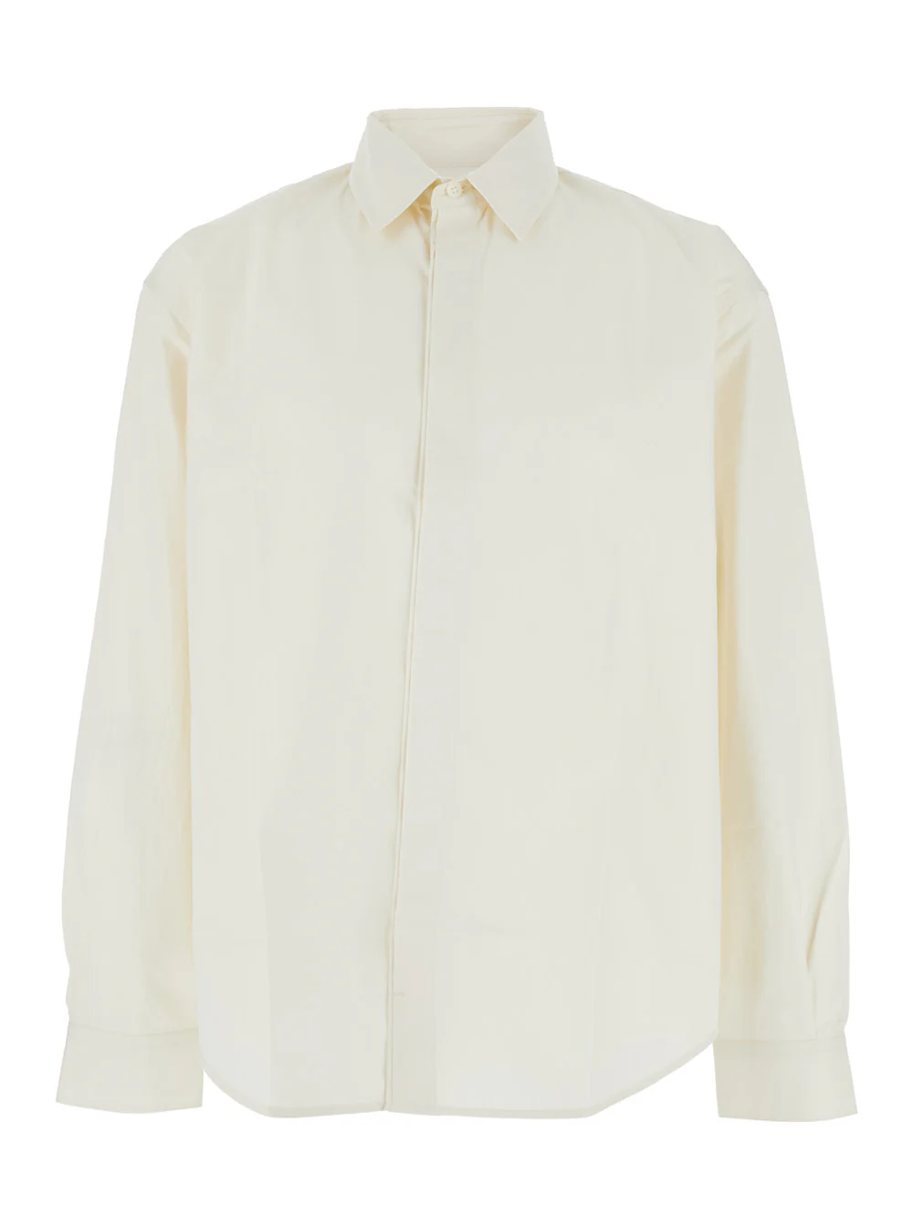 Jacquemus Henri White Shirt with Maxi J Logo on the Back in Cotton Man And Blouses Jacquemus Henri White Shirt with Maxi J Logo on the Back in Cotton Man And Blouses