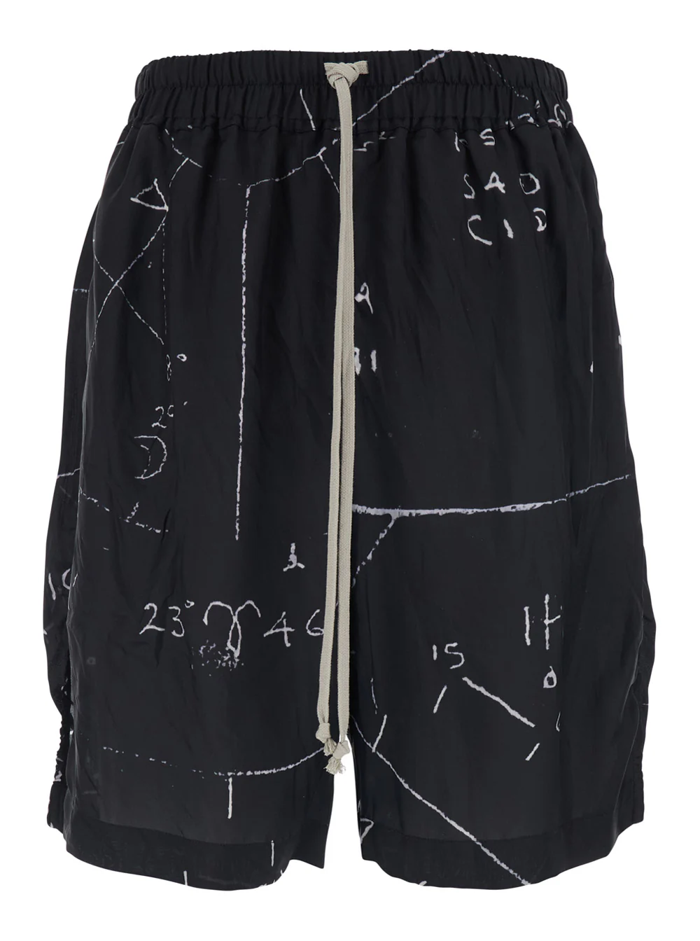 Rick Owens SHORTS-BOXERS-BACK-MILK Black - High-waisted shorts with minimalist details In Viscose and Cupro Men Bermuda