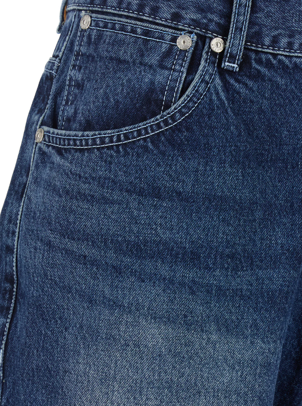 After Pray Essentia Blue Jeans with Logo Patch on the Rear in Denim Man Blu Cotton