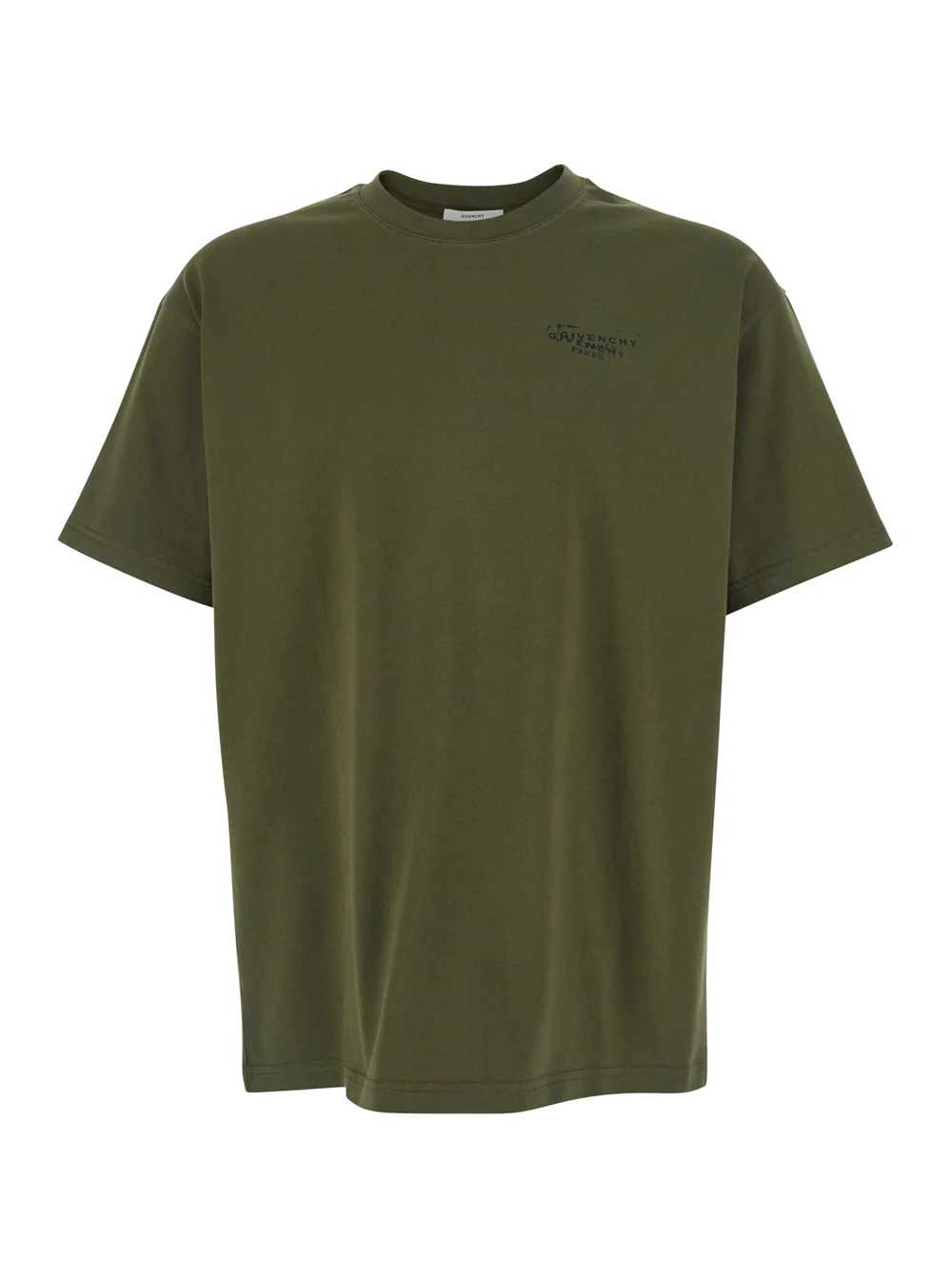 Givenchy Green T-Shirt with Logo on Front and Back for Men Cotton Tshirts Polo Shirts Givenchy Green T-Shirt with Logo on Front and Back for Men Cotton Tshirts Polo Shirts