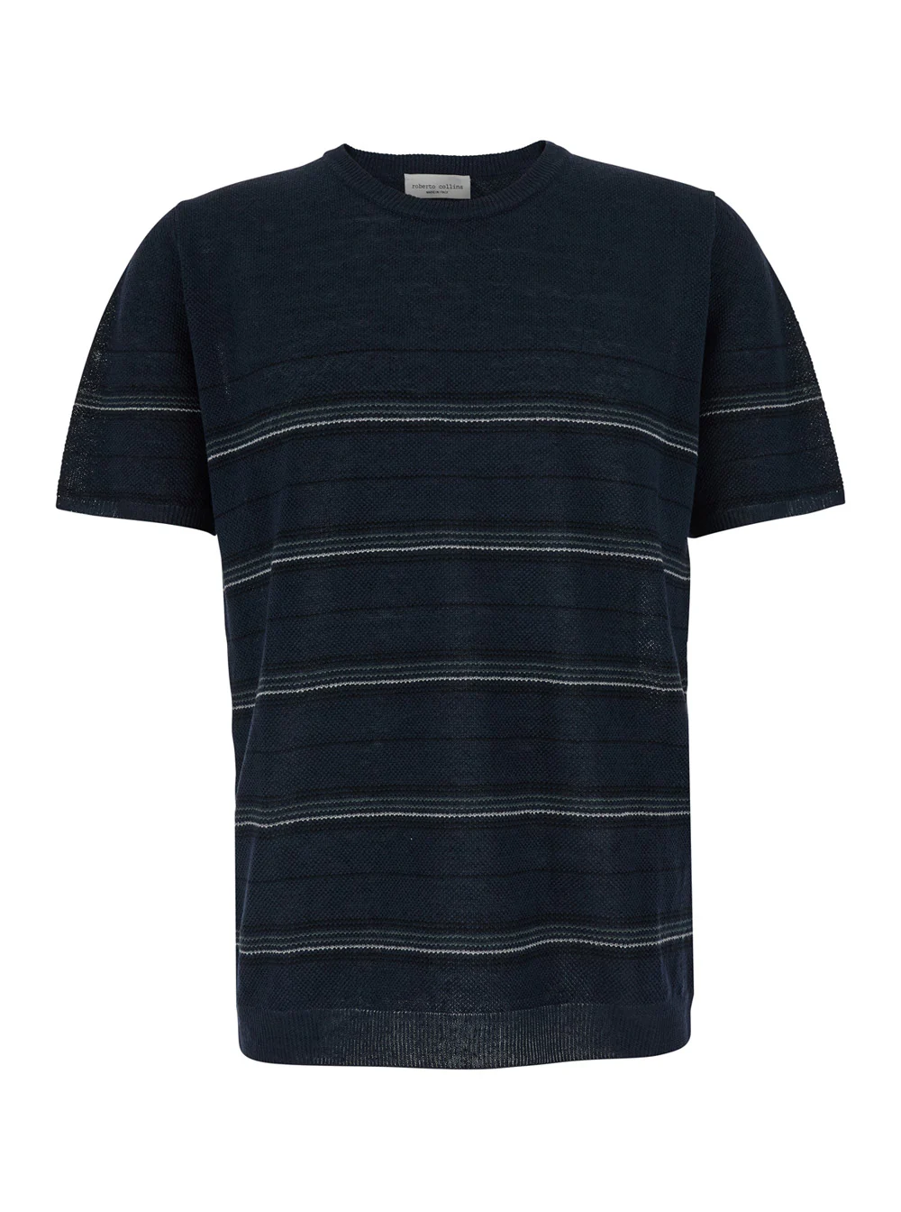 Roberto Collina Riga Cotone - Blue T-Shirt With Round Neck Cotton Men Blu Tshirts And Polo Shirts