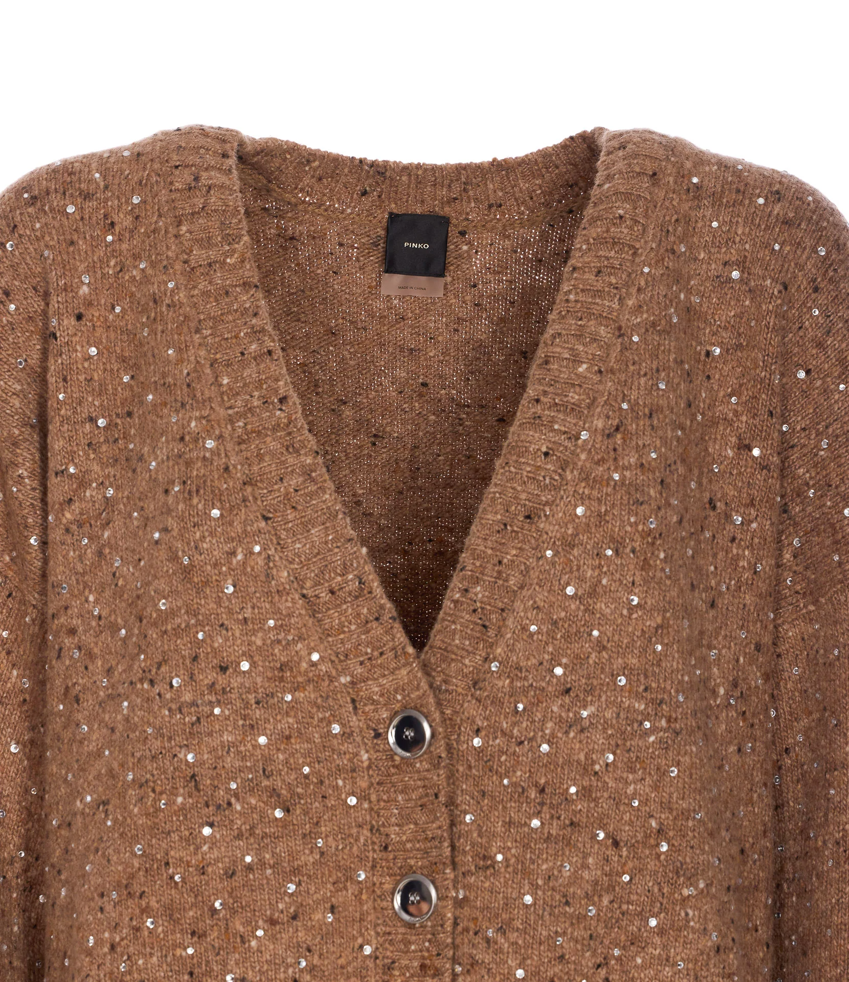Pinko Sweaters Brown Wool Nylon Viscose