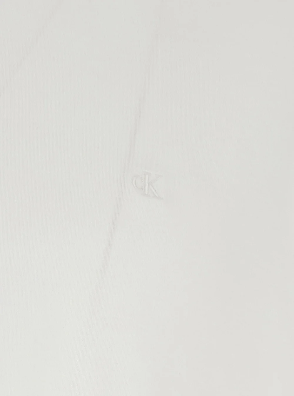 Calvin Klein White T-Shirt with Tone-on-Tone Logo on the Front in Cotton Man Tshirts And Polo Shirts