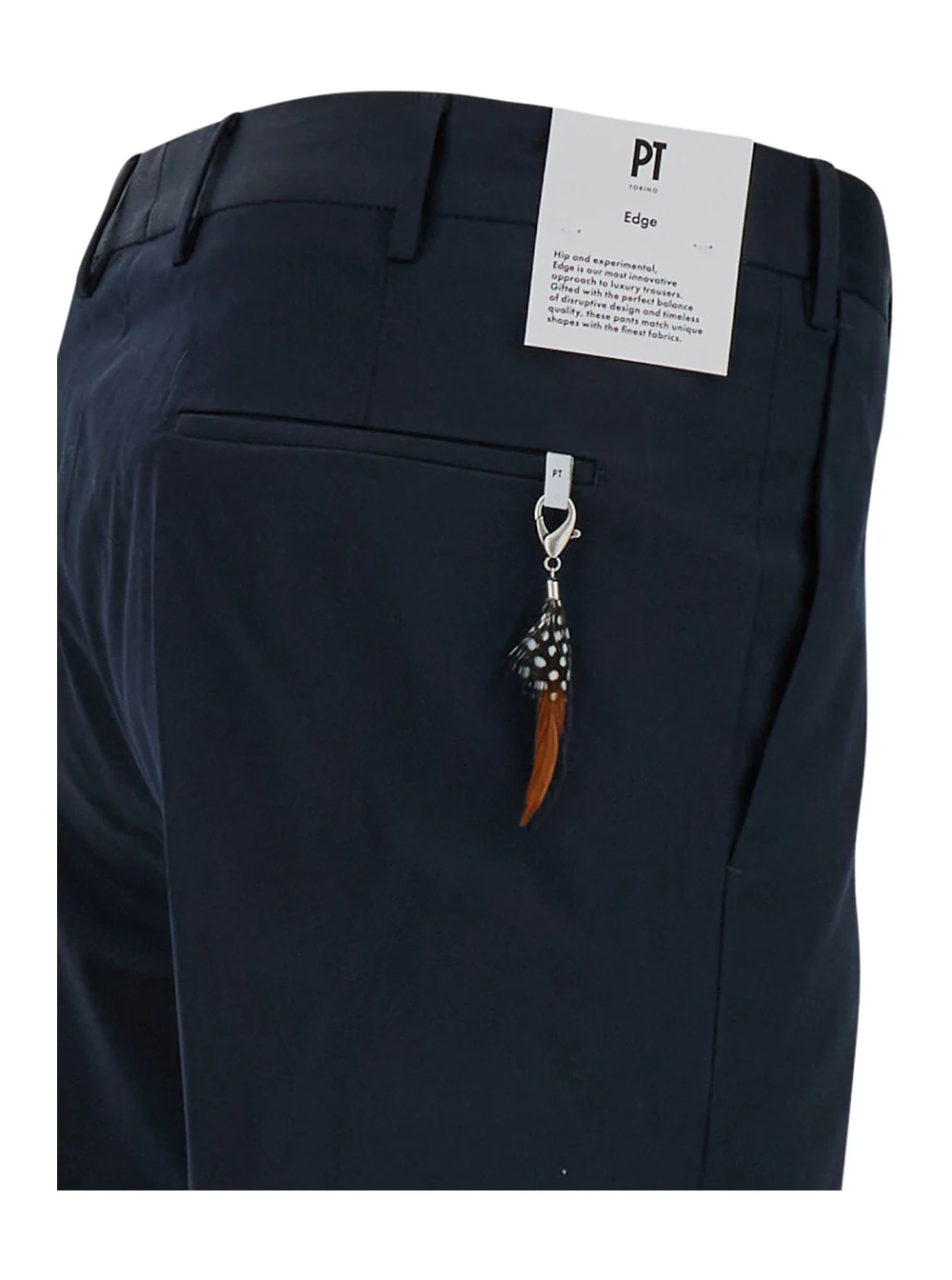 Pt Torino Mens Blue Slim Fit Pants in Cotton Blend Blu Elastane Trousers